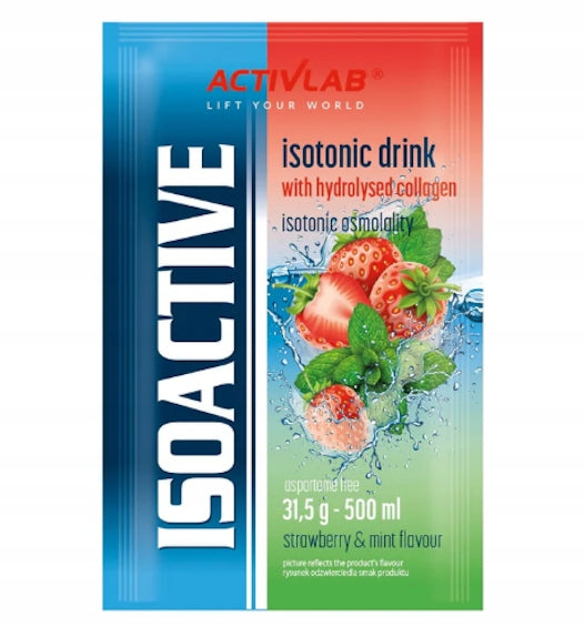 ISOACTIVE ACTIVLAB strawberry-mint isotonic 31,5 g electrolytes COLLAGEN Expiration date not specified
