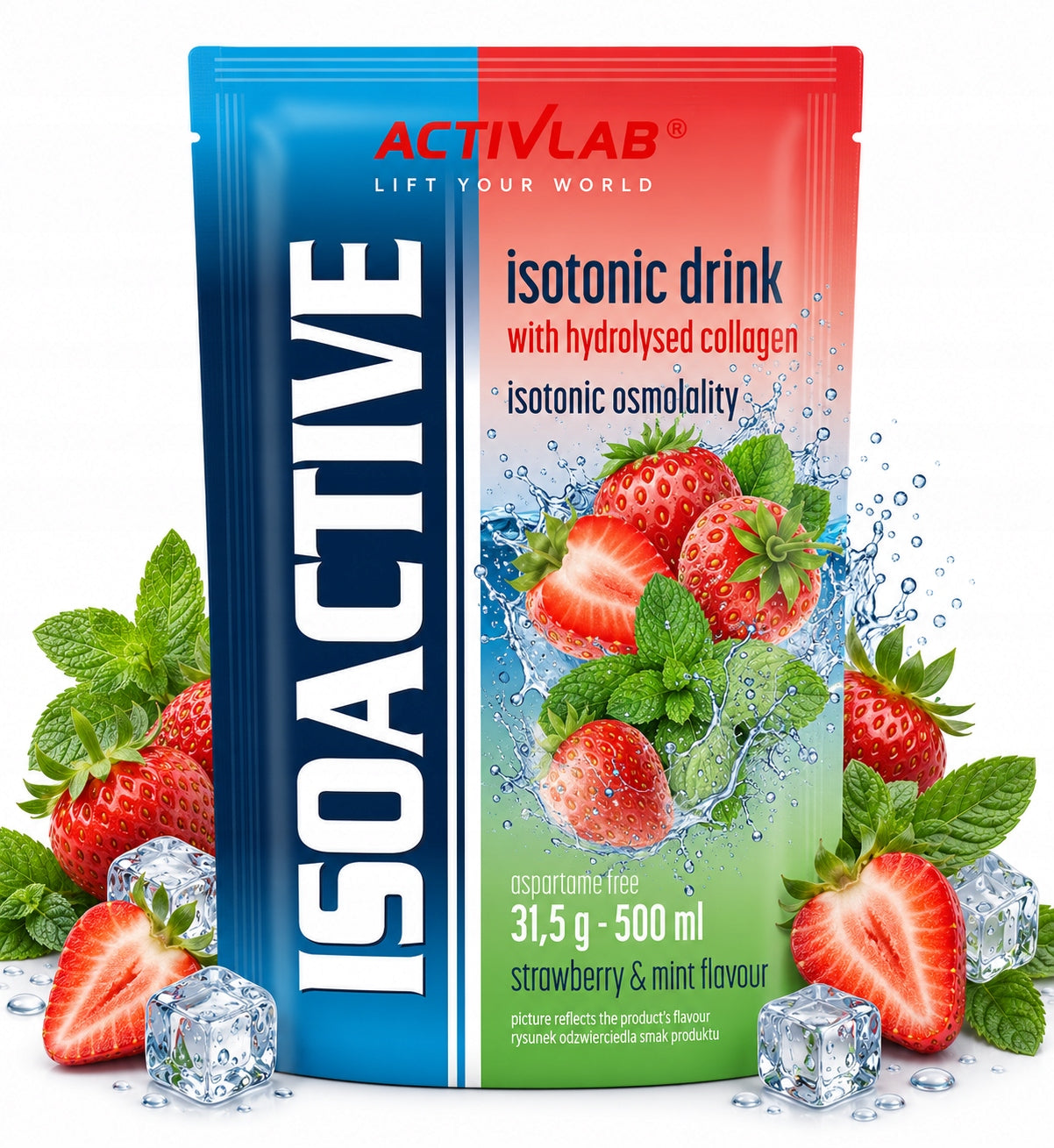 ISOACTIVE ACTIVLAB strawberry-mint isotonic 31,5 g electrolytes COLLAGEN