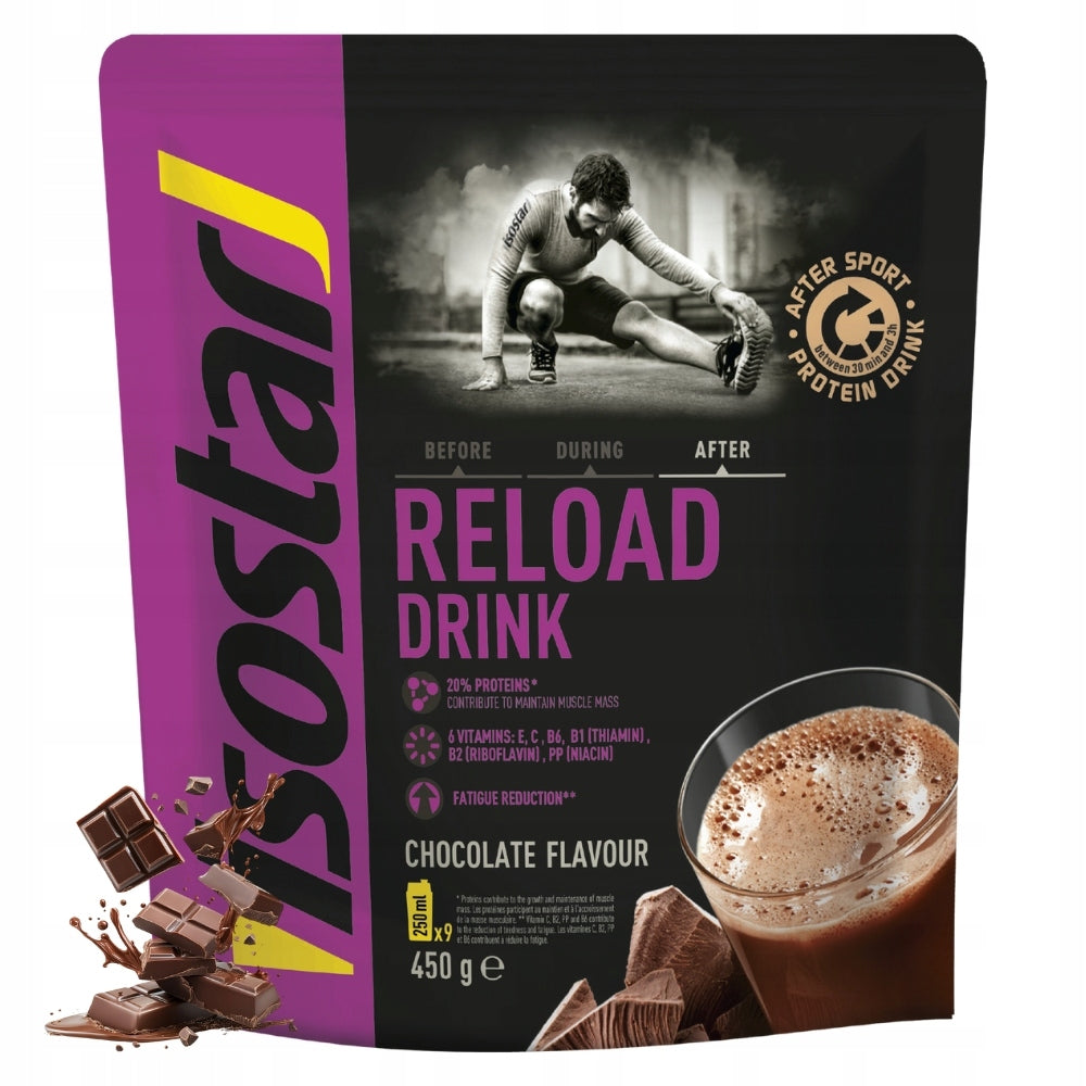 ISOSTAR RELOAD PROTEIN DRINK 450 g CALCIUM MAGNESIUM VITAMIN B6 B2 B1 C NIACIN