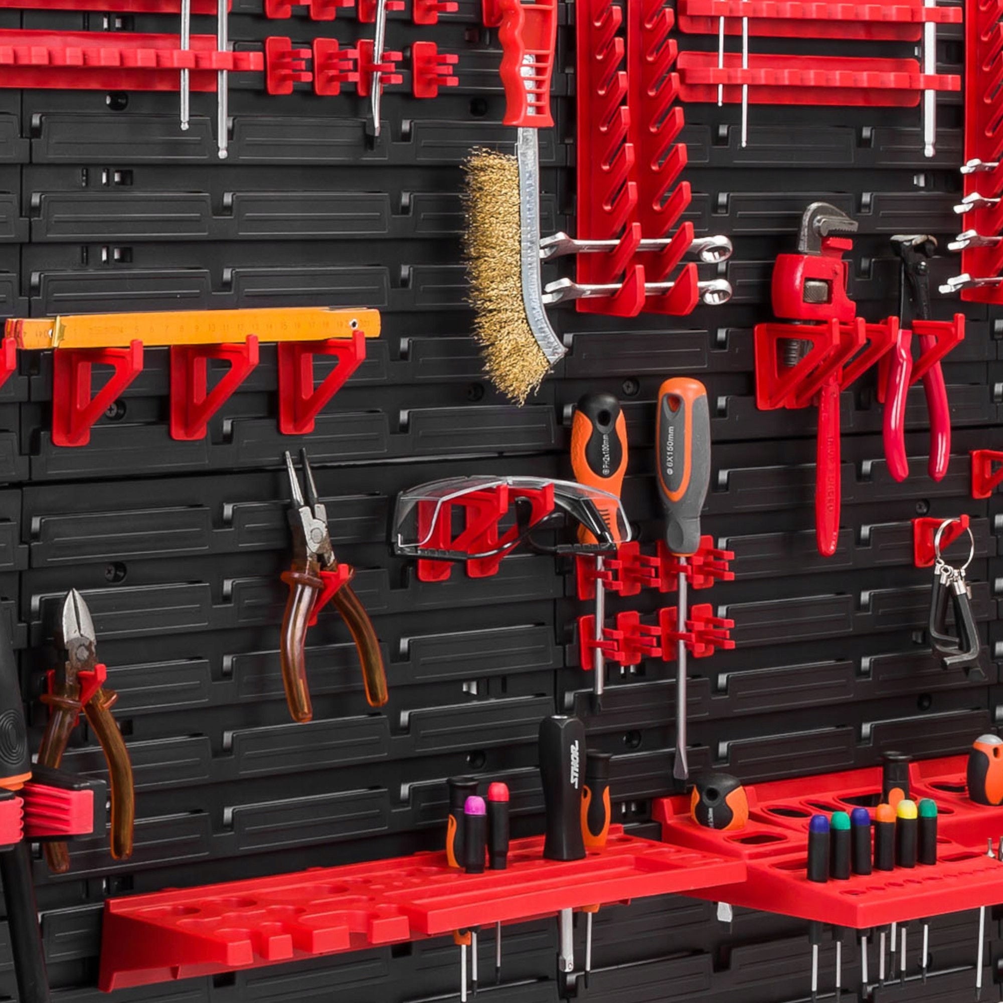 ITBNN Tool Board Holder Set Hooks Color red