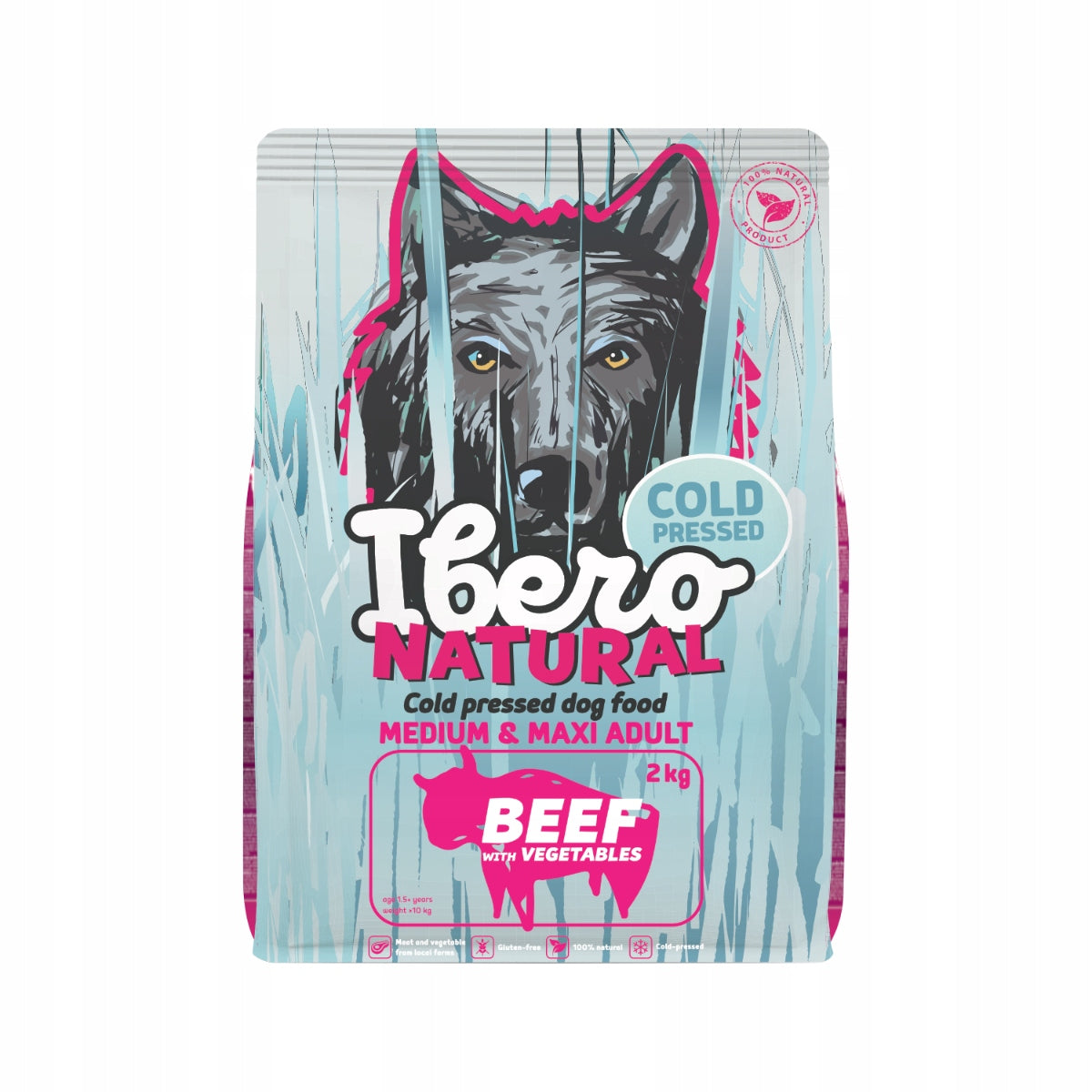 Ibero Cold Pressed Dog Food Adult Medium & Maxi Beef and Vegetables 2kg