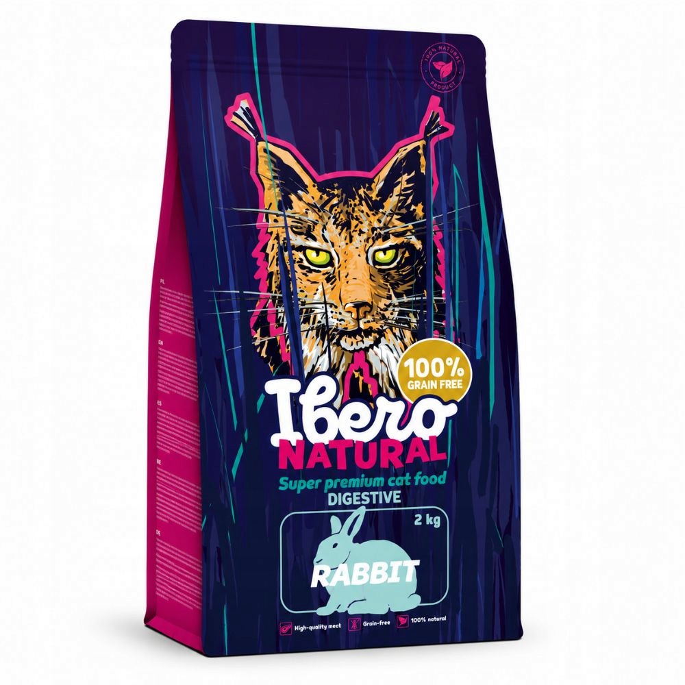 Ibero Grain Free Cat Digestive Rabbit 2 kg – Dry Cat Food, Rabbit