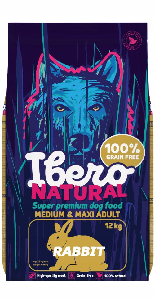 Ibero Grain Free Medium & Maxi Adult Rabbit Food with Rabbit 12 kg