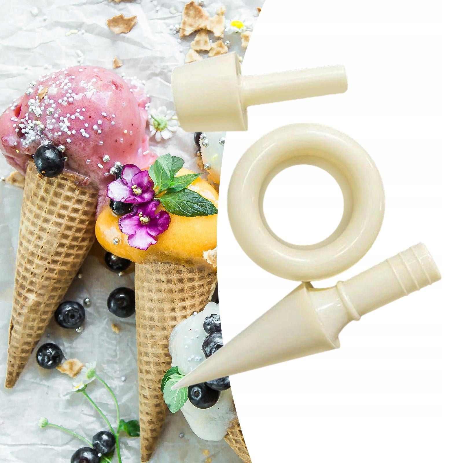 Ice Cream Cone Maker Cooking DIY Tool Kitchen Tool Homemade Baking 3pcs