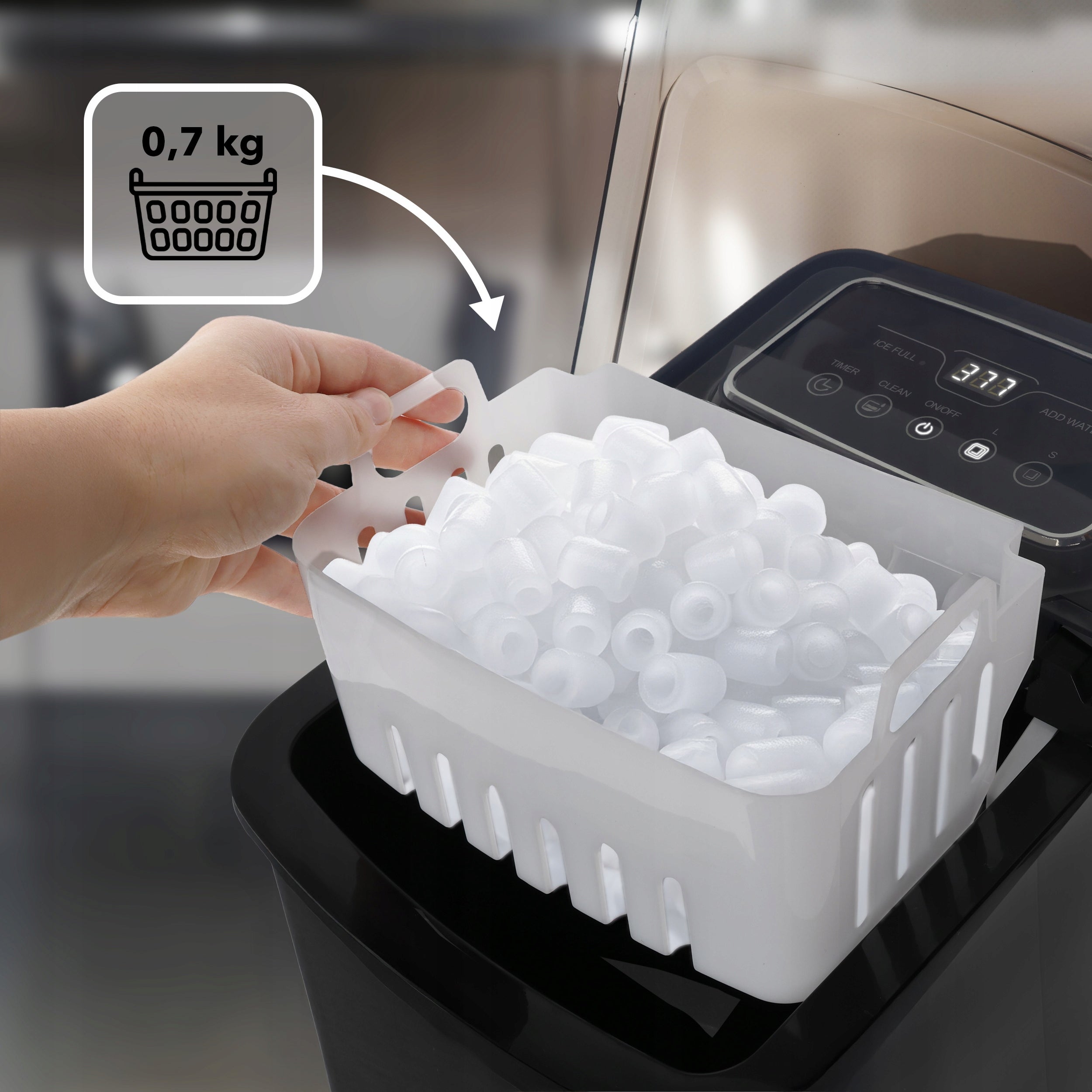 Ice Maker EBERG Homemade Cube Machine 12kg 160W Express Ice Brand EBERG