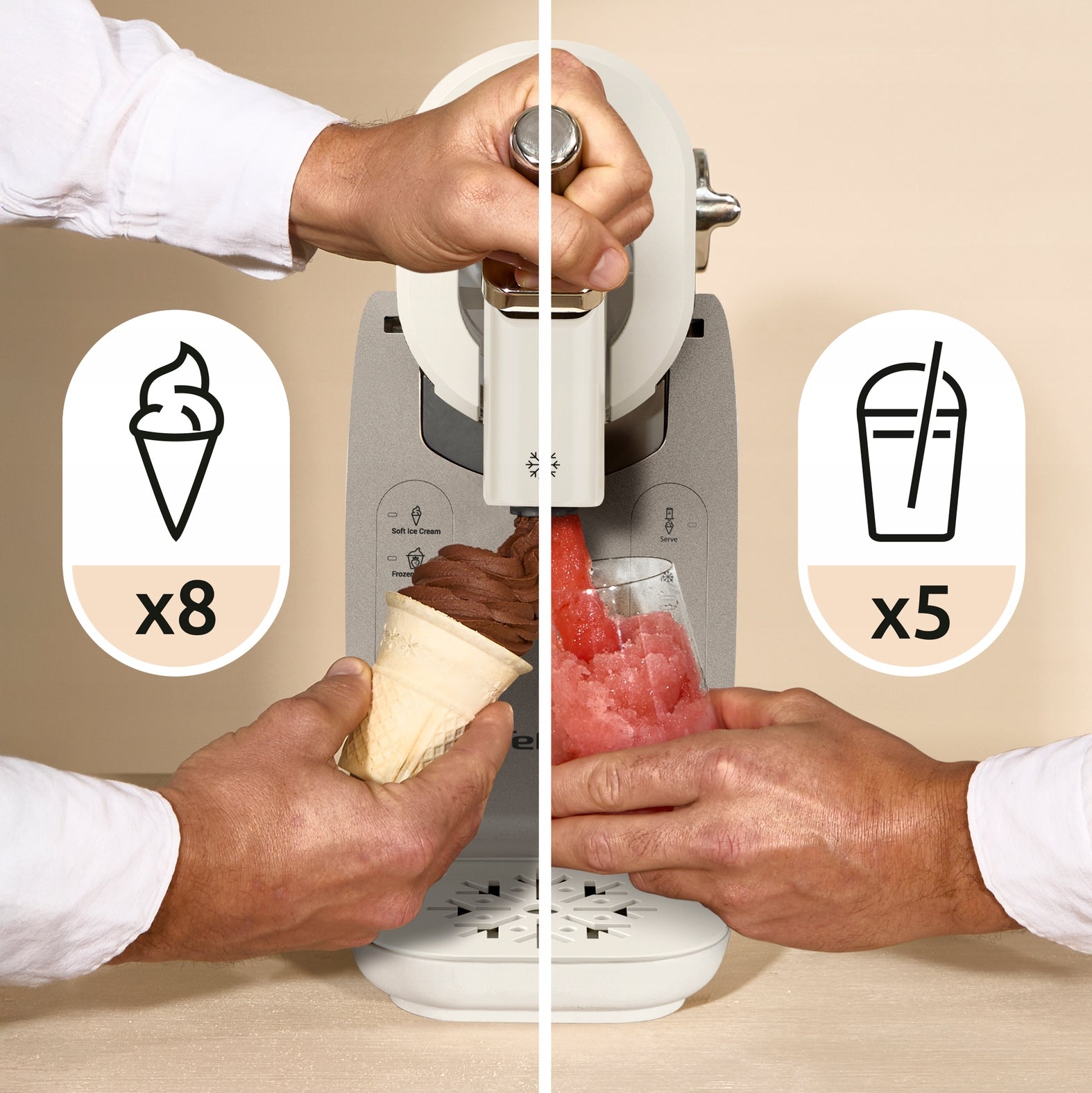 Ice cream maker TEFAL Freezi IG803AE0 Italian ice cream in 30 minutes Kind ice cream maker