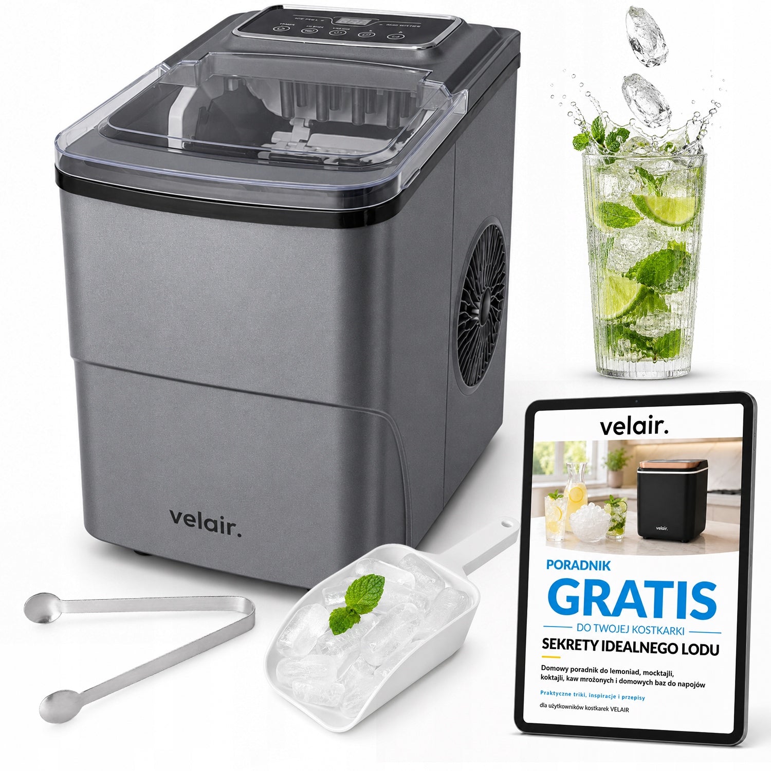 Ice maker ICE PRO 160W! ICE 6 MINUTES! 12kg/24h + GUIDE FREEBIE!