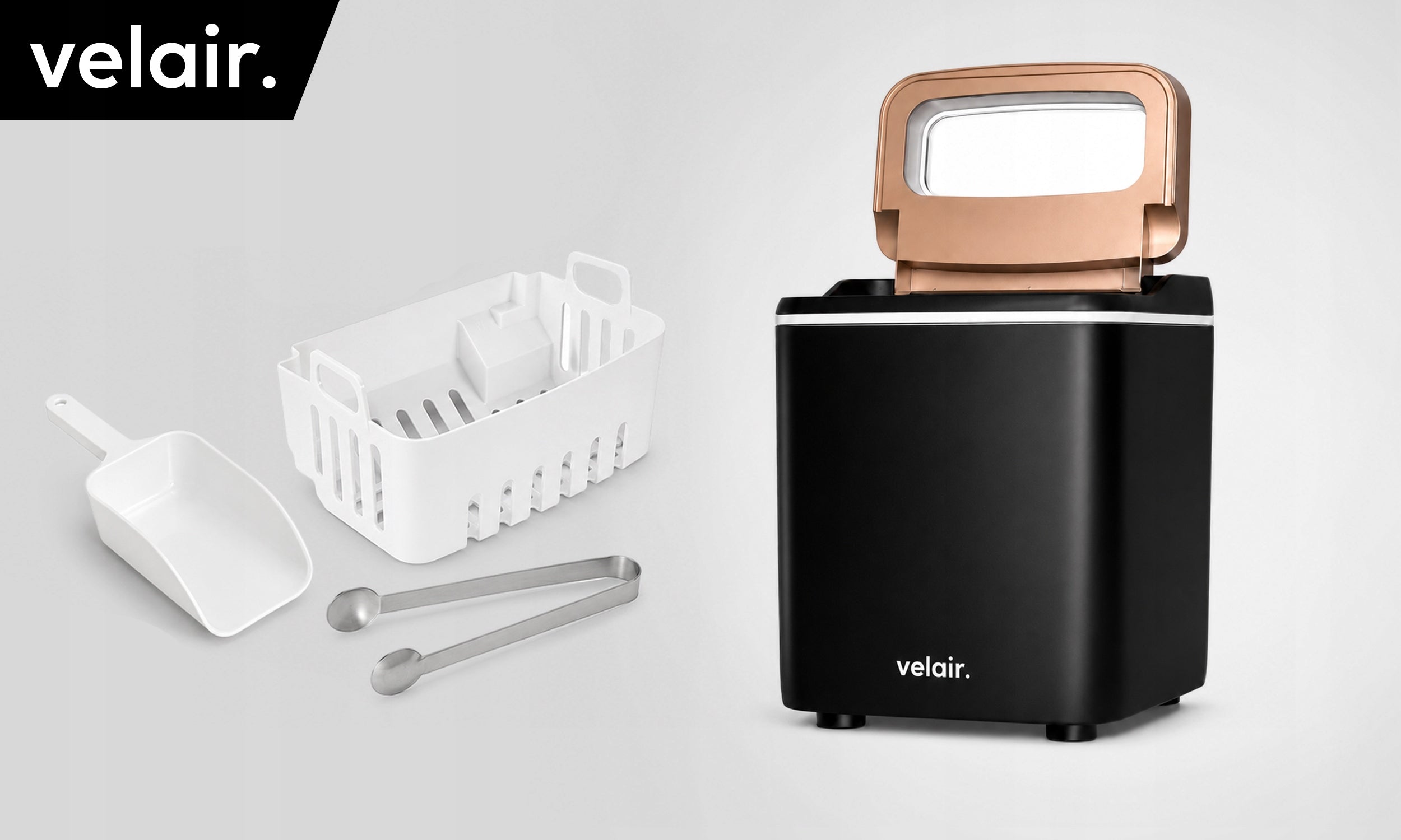 Ice maker VELAIR PURE black 140W 15kg/day + GUIDE FREEBIE! Dominant color black