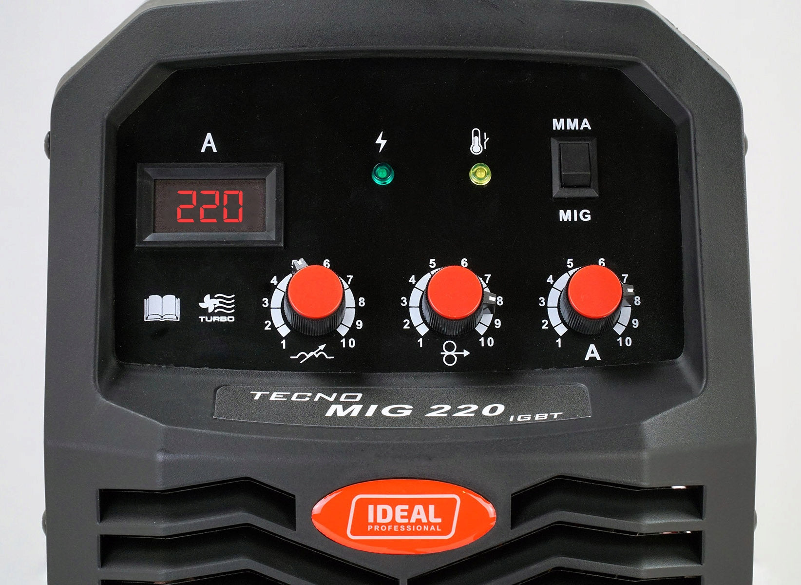 Ideal TECNOMIG 220A MAG MMA 230V Set Mask CYLINDER WIRE MIGOMAT Power consumption 6.7 kVA