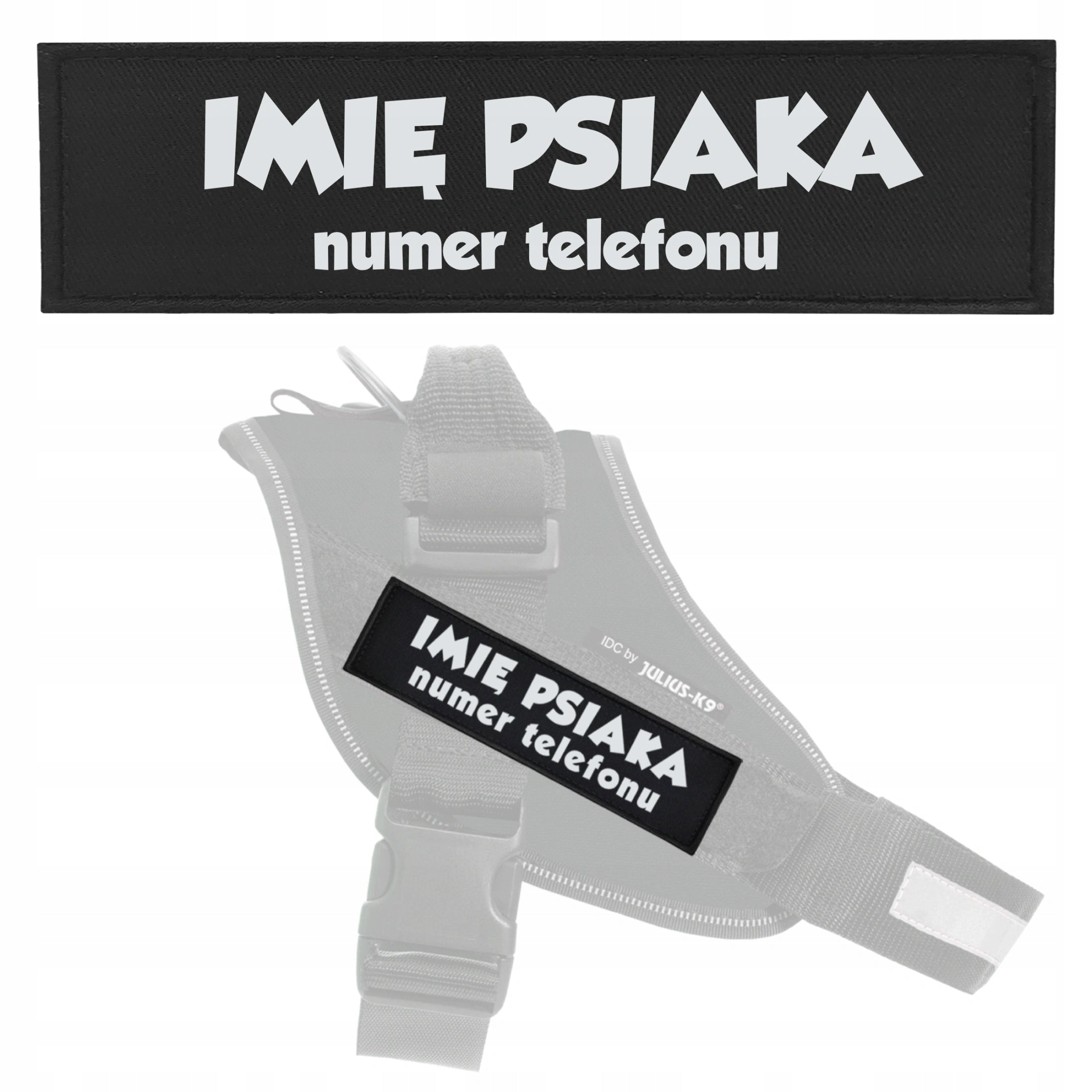 Identifier fits Julius-K9 harness address card 11x3 reflective inscription Packaging status original