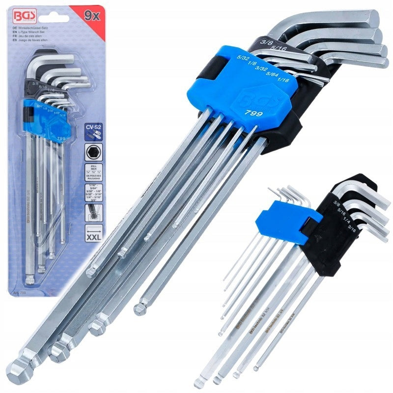 Imbus Inch Long Imbuses with Ball 1/16'-3/8' 9 Pack BGS-Germany