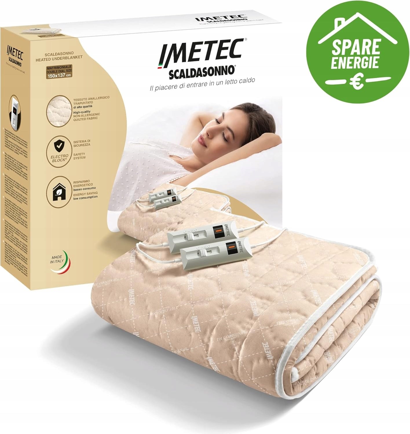 Imetec 6221C Electric Bed Heater 50W Beige Polyester Brand Imetec