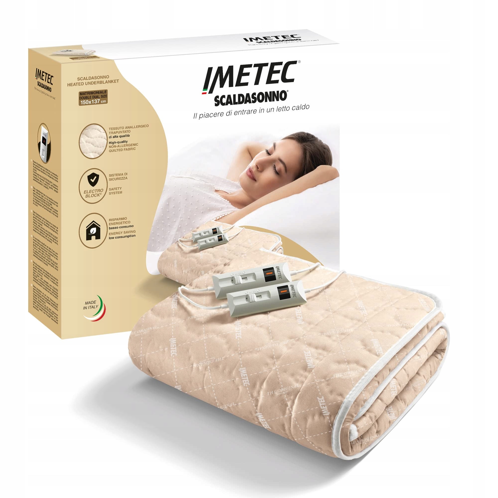 Imetec 6221C Electric Bed Heater 50W Beige Polyester