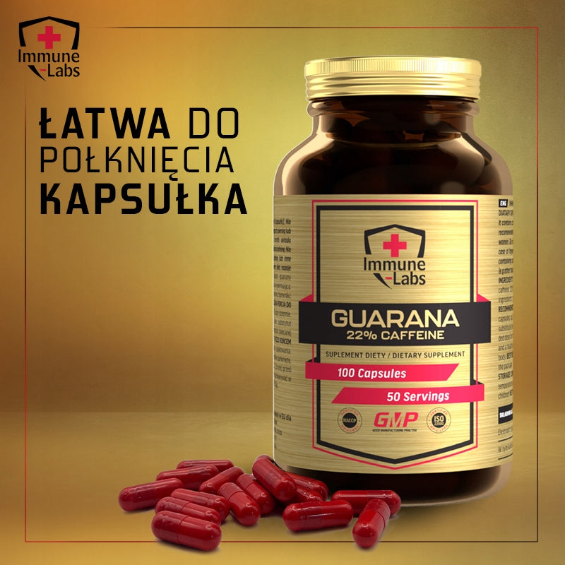 Immune-Labs Guarana Caffeine 200mg Stimulation Energy Focus EAN (GTIN) 5903933609188