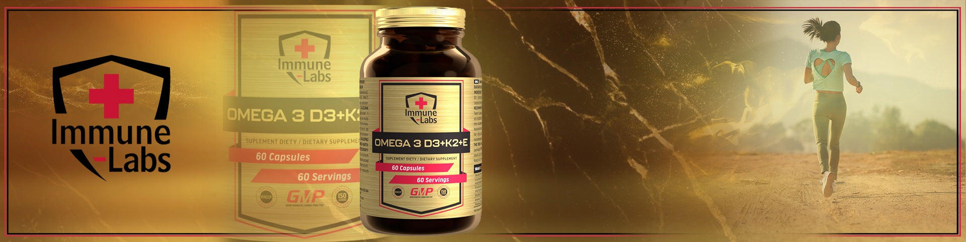 Immune-Labs OMEGA 3 D3+K2+E 60 capsules Expiration date not specified