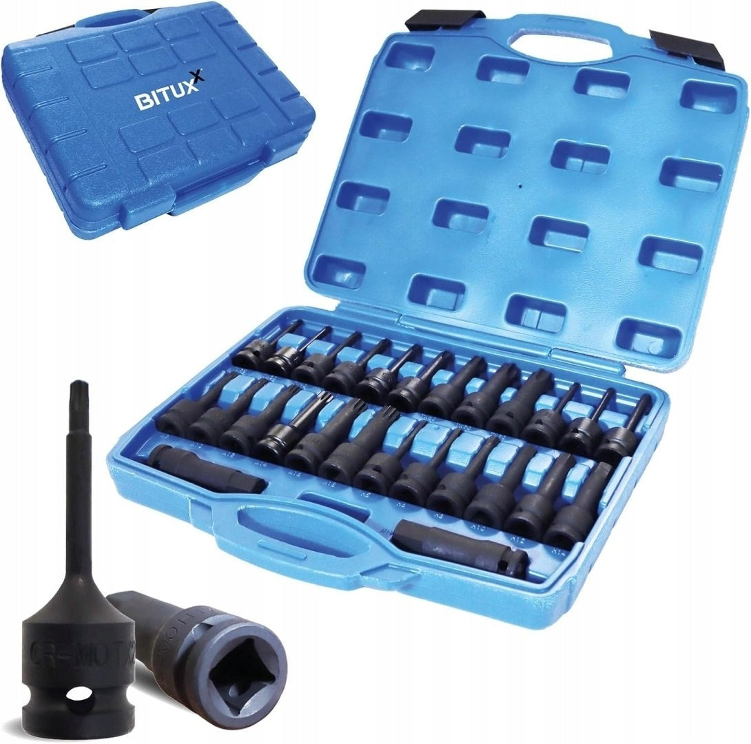 Impact Caps 1/2" Torx Spline Hexagon 26 Pcs Cr-Mo