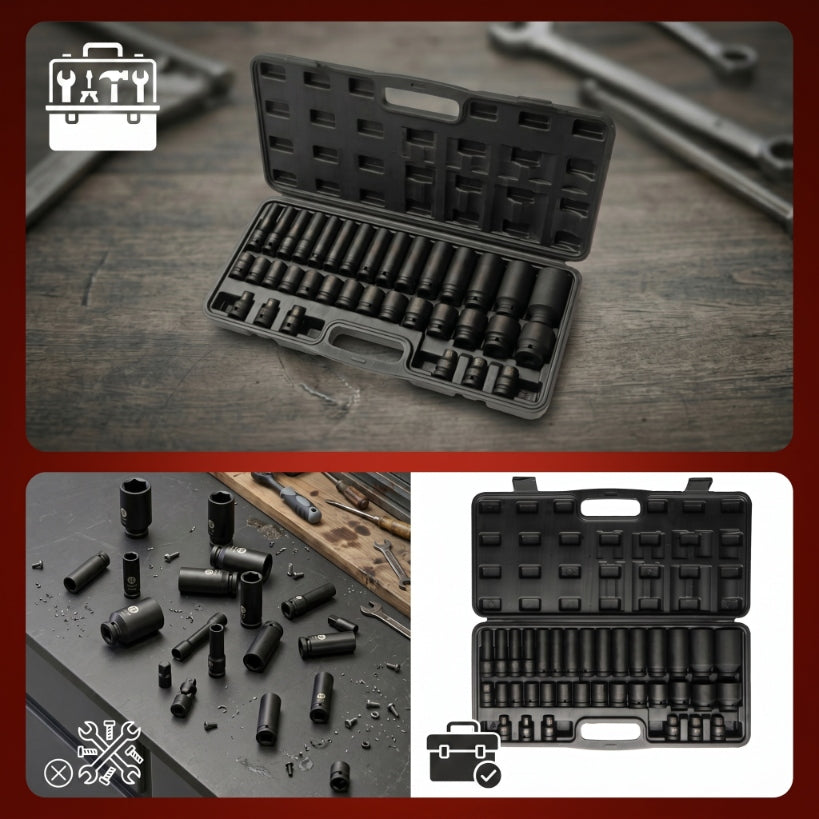 Impact Socket Set 1/2 Long Short 35 PCS 6-Angle 8-32 Product weight with unit packaging 6.4 kg