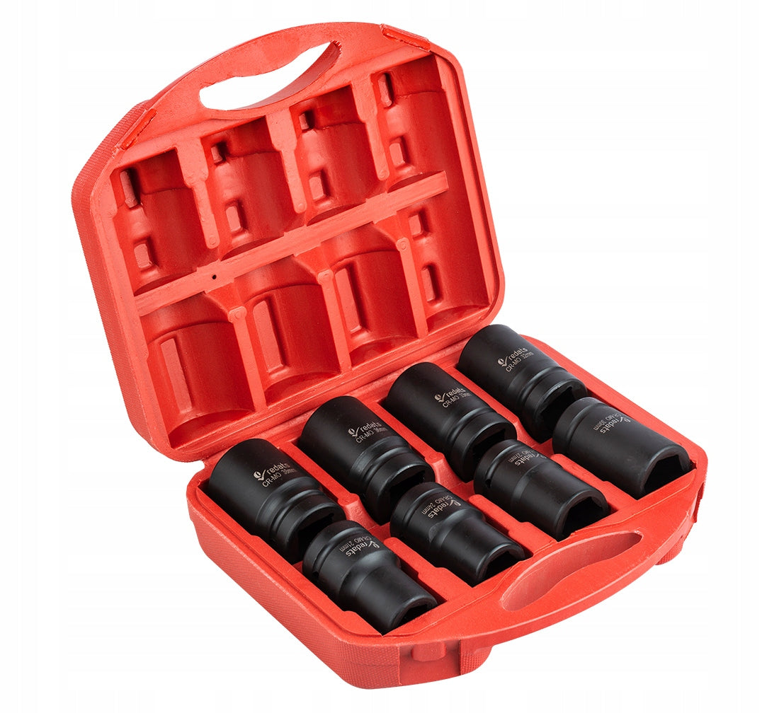 Impact Socket Set 1 inch 21-38mm for Wheels Set of 8 Manufacturer code 04-03-83