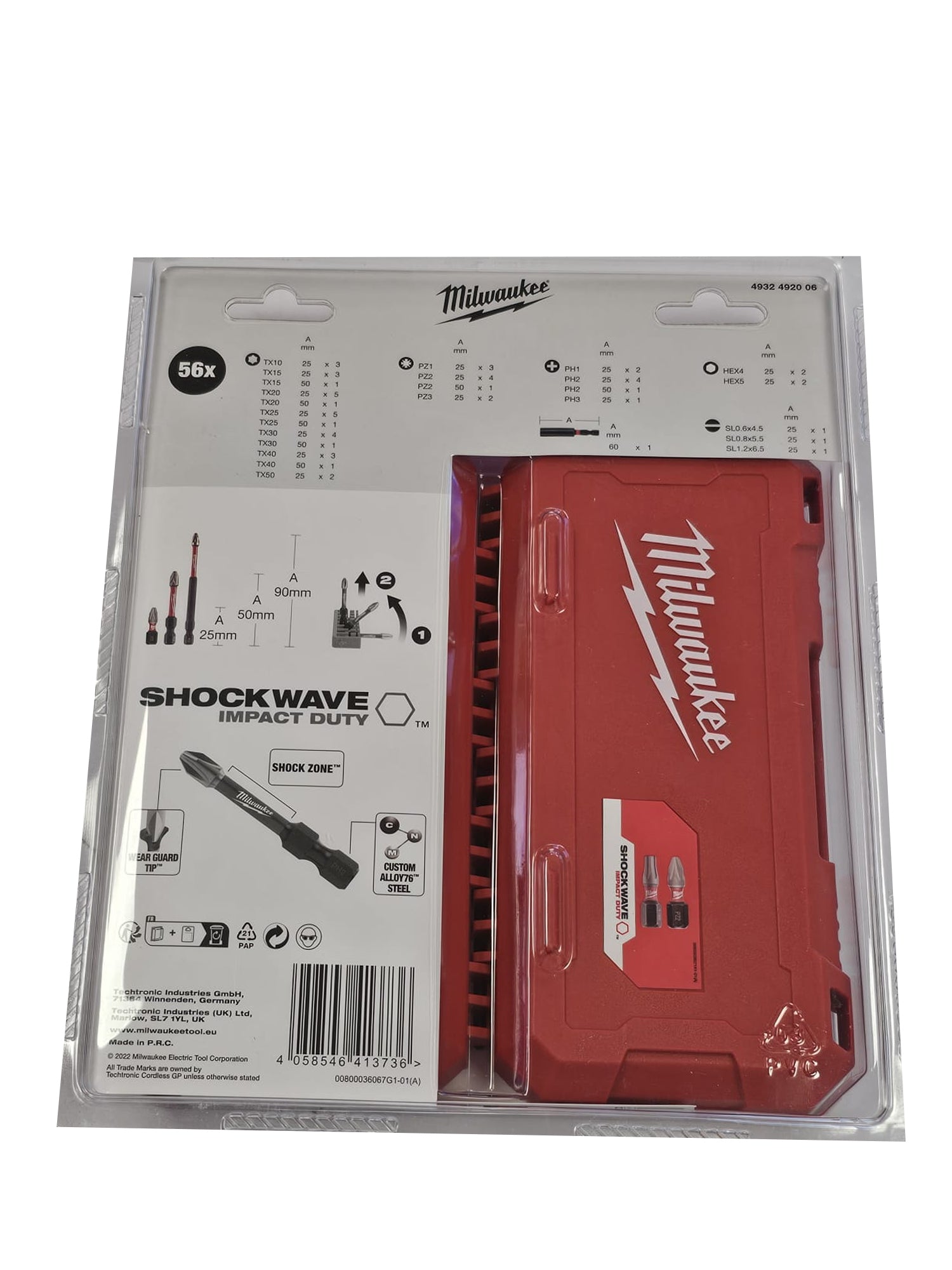 Impact bit set 56pcs Milwaukee 4932492006 Tips for Screwdriver Manufacturer code 4932492006