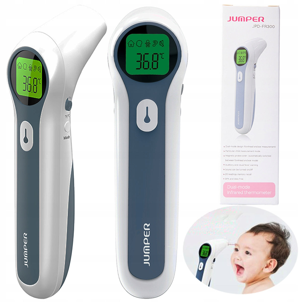 In-ear thermometer for adult children JUMPER JPD-FR300 MEDICAL RELIABLE