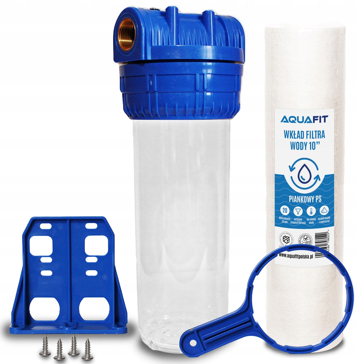 In-line water pre-filter 10'' 3/4 body with Aquafit foam cartridge