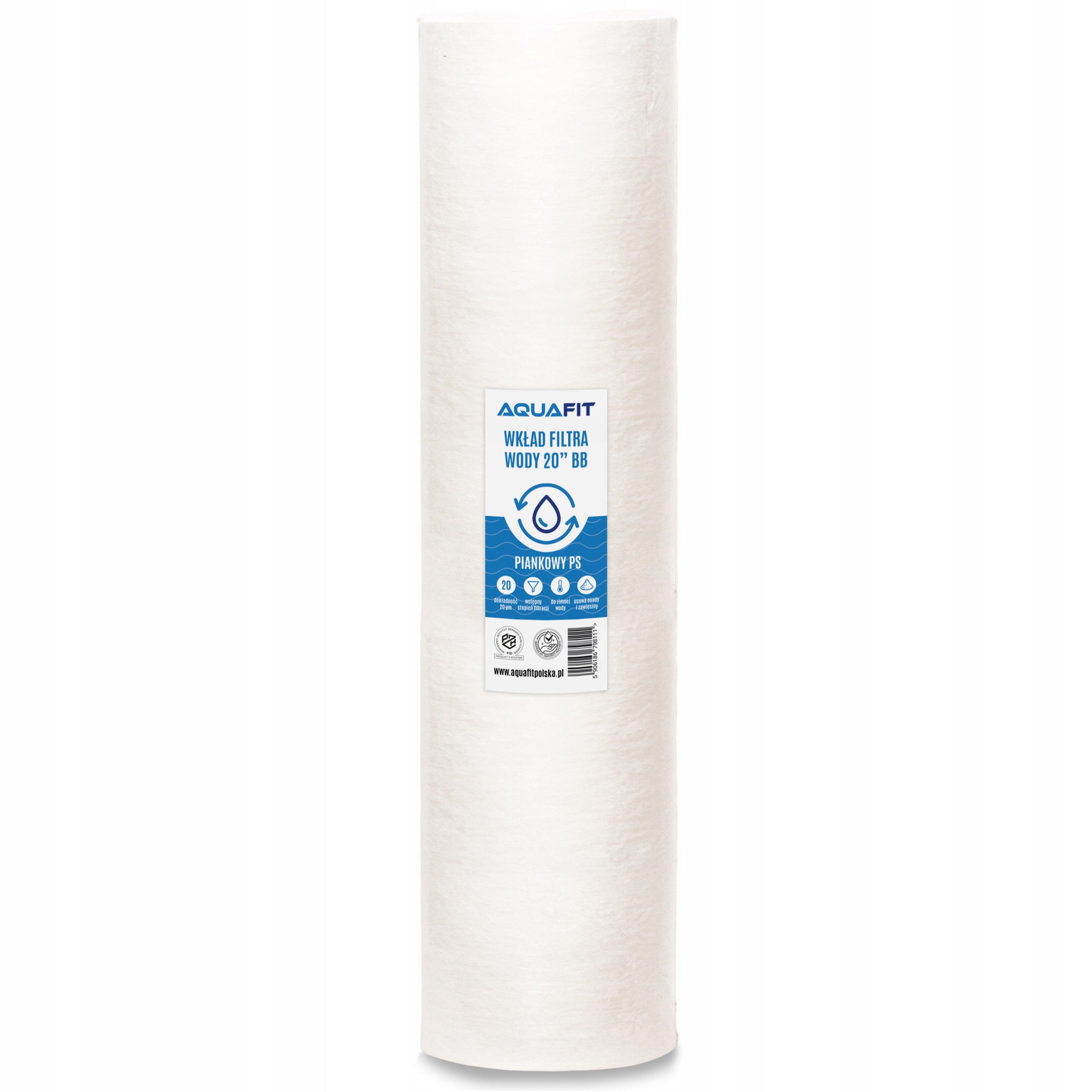 In-line water pre-filter 20'' BB 1" BIG BLUE body with Aquafit cartridge Brand Aquafit