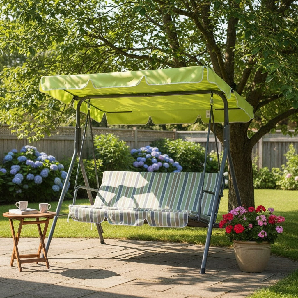InAndOutdoorMatch - 3-Person Garden Swing - Metal Construction Brand no brand