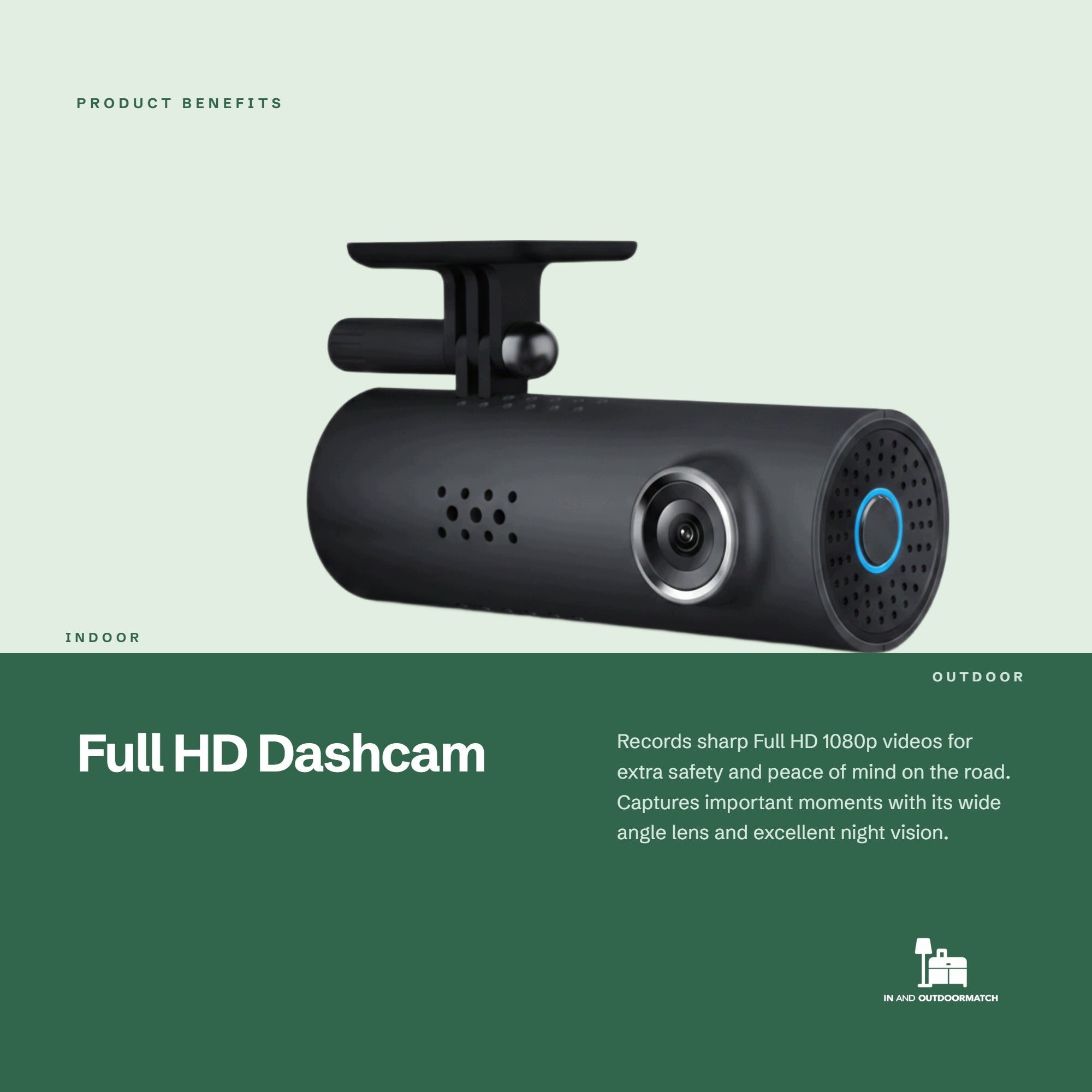 InAndOutdoorMatch - Dash Cam - Full HD 1080p - Wi-Fi Model InAndOutdoorMatch