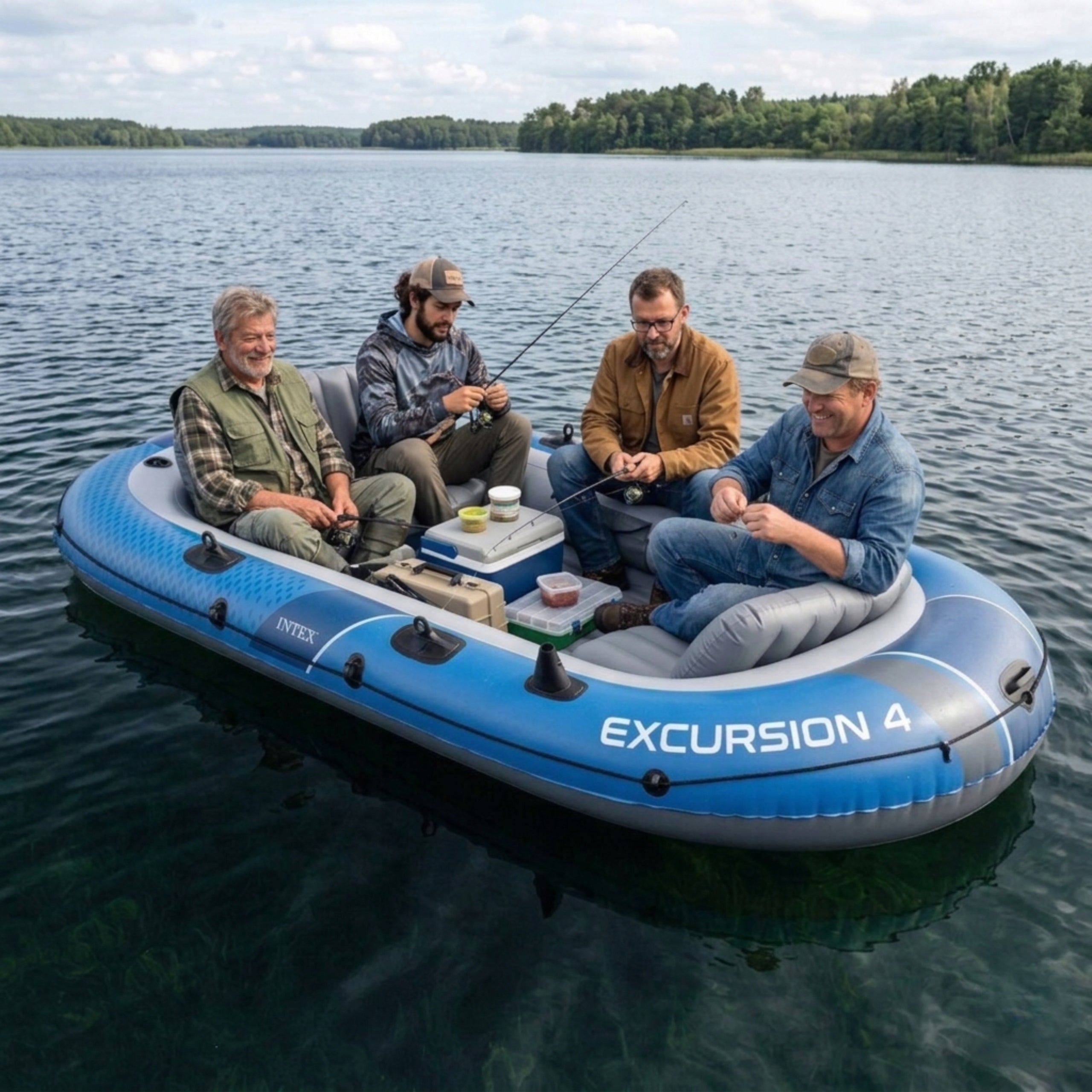 InFLATABLE PONTOON Large 4 Person 500kg Boat 2 Paddles Pump PVC Bag Strong Brand no brand