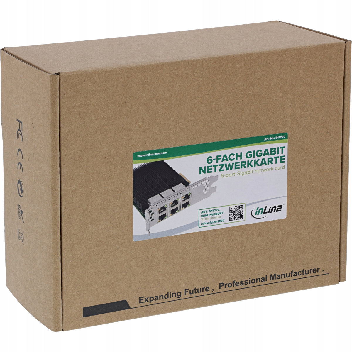 InLine 6-Port Gigabit Network Card - 6x RJ45 1 Gb/s - PCIe x4