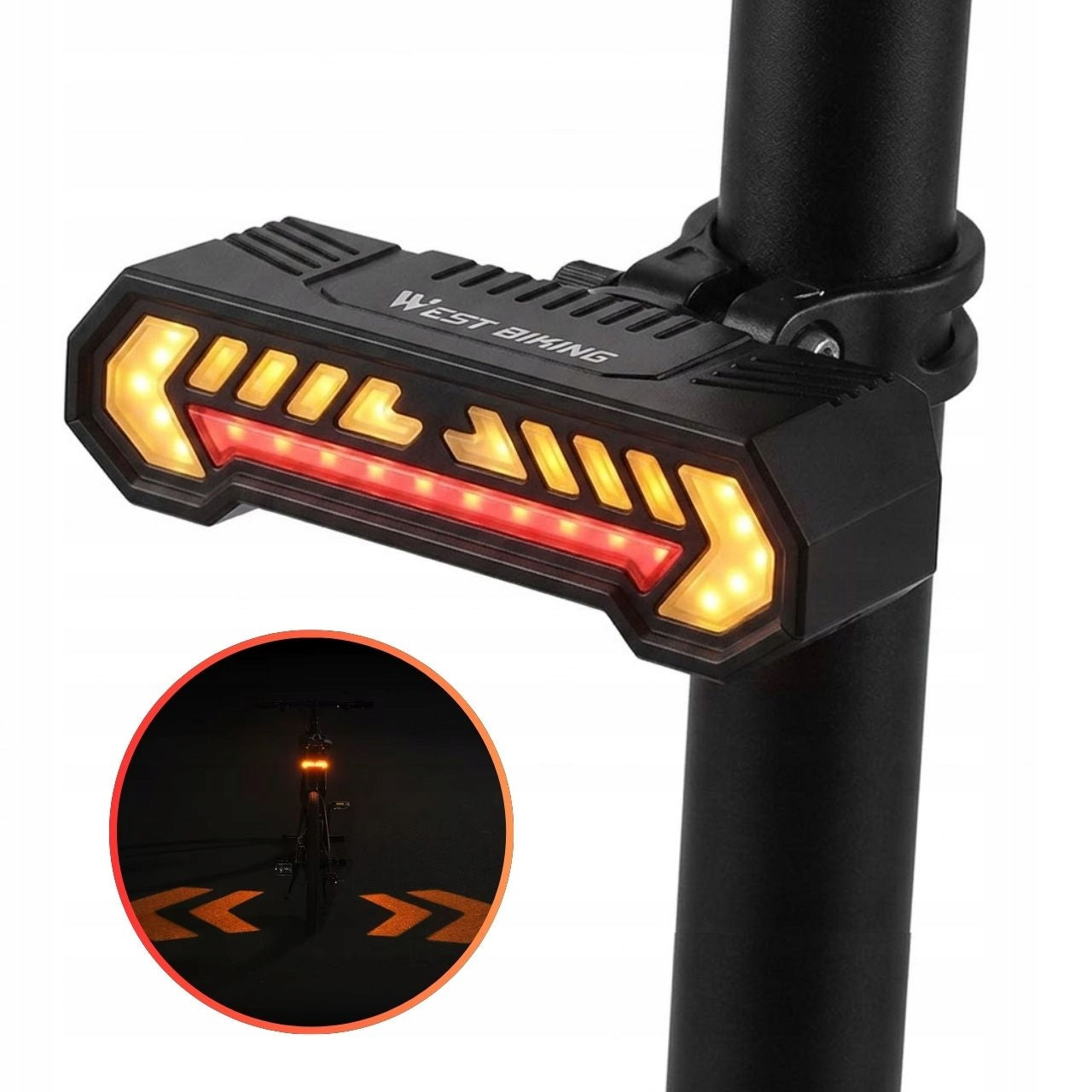 Indicators for bike West Biking LED bicycle light with USB C directions
