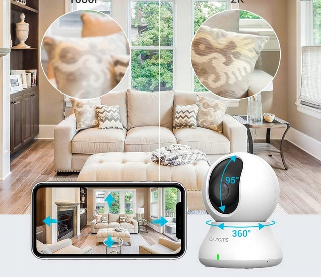 Indoor 2K Rotating WiFi Camera 360 Set of 2 Night Vision Cameras Brand no brand