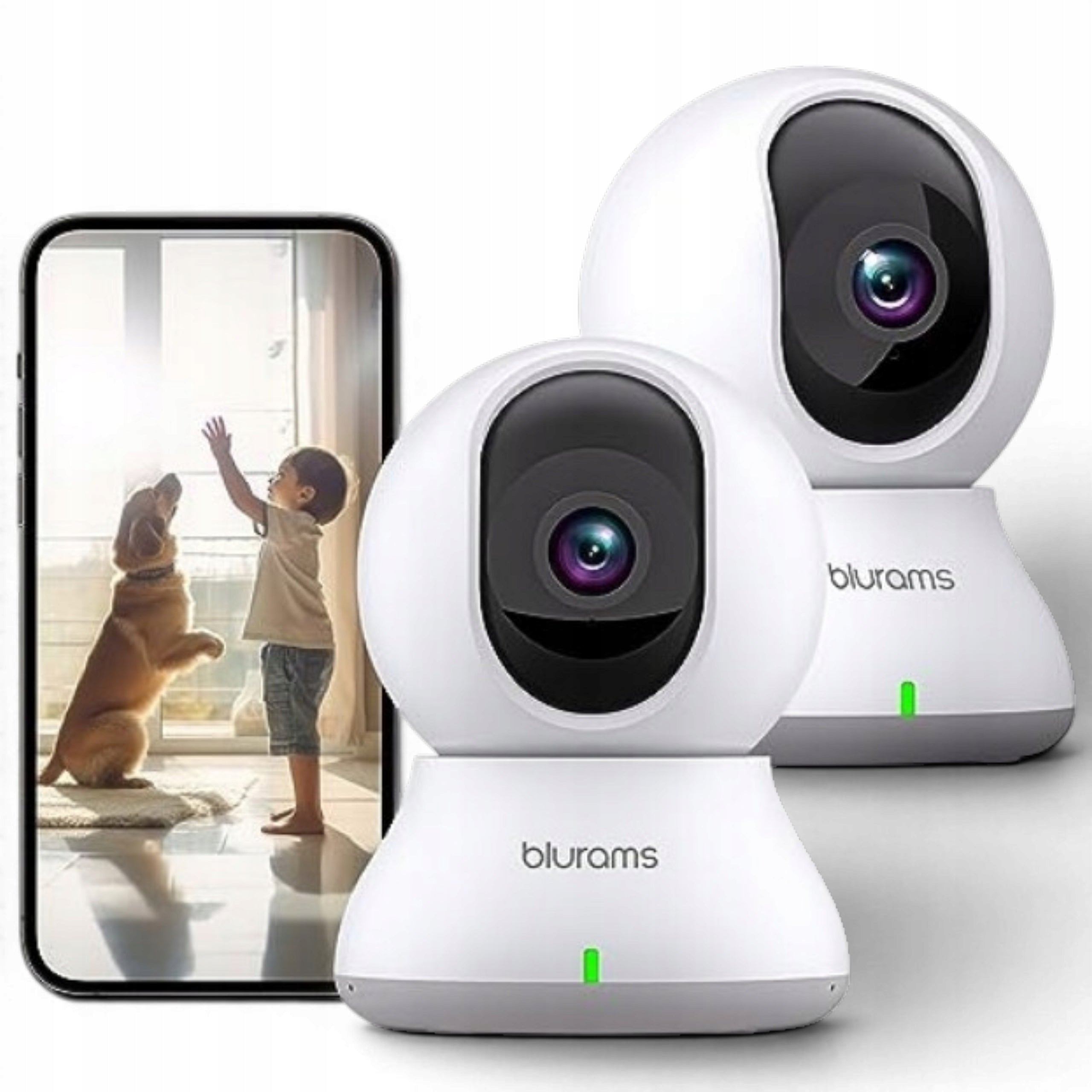 Indoor 2K Rotating WiFi Camera 360 Set of 2 Night Vision Cameras