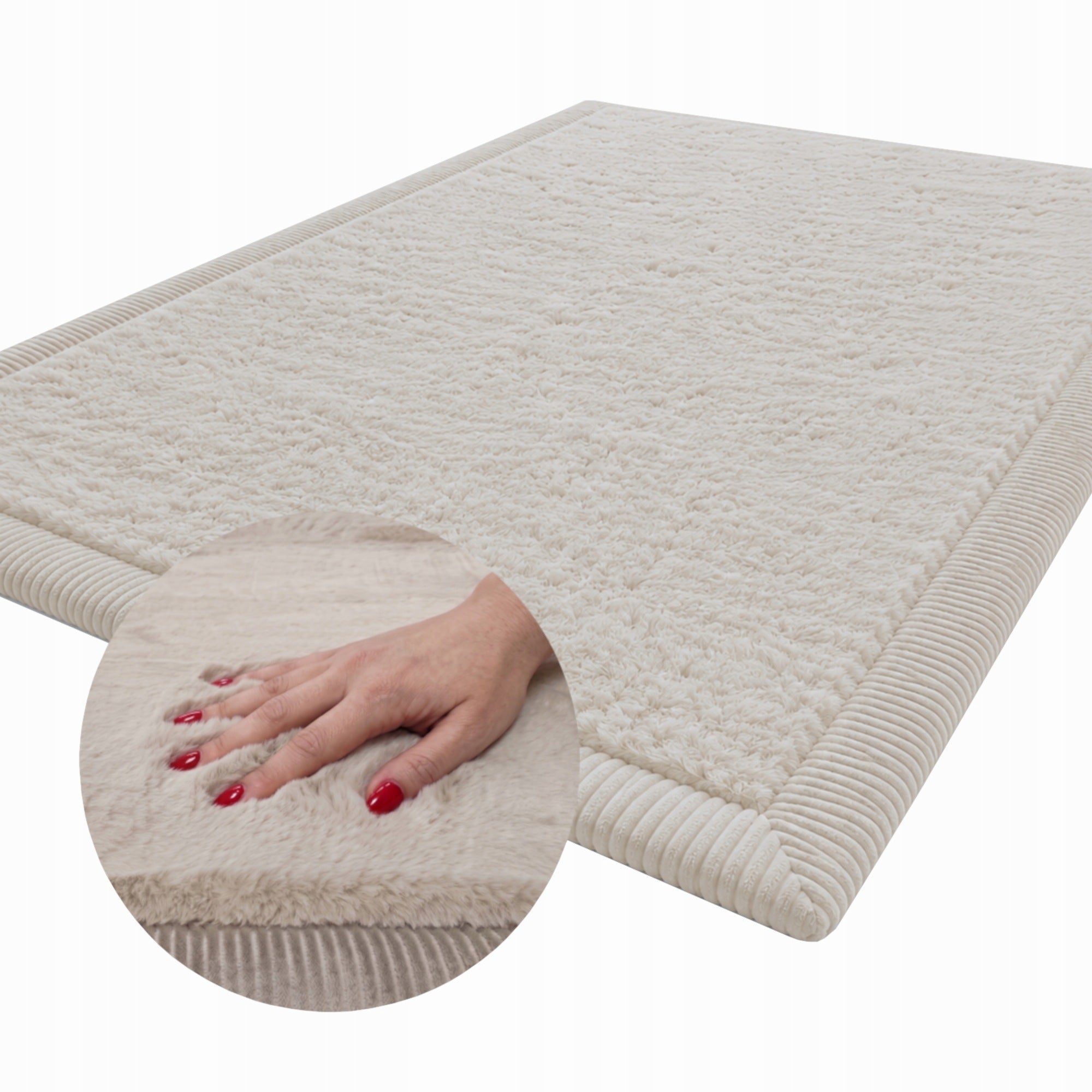 Indoor Carpet Plush RECTANGLE 120x160 cm Fluffy THICK 4 cm BEIGE