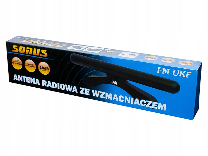Indoor room radio antenna with SONUS FM amplifier Packaging status original