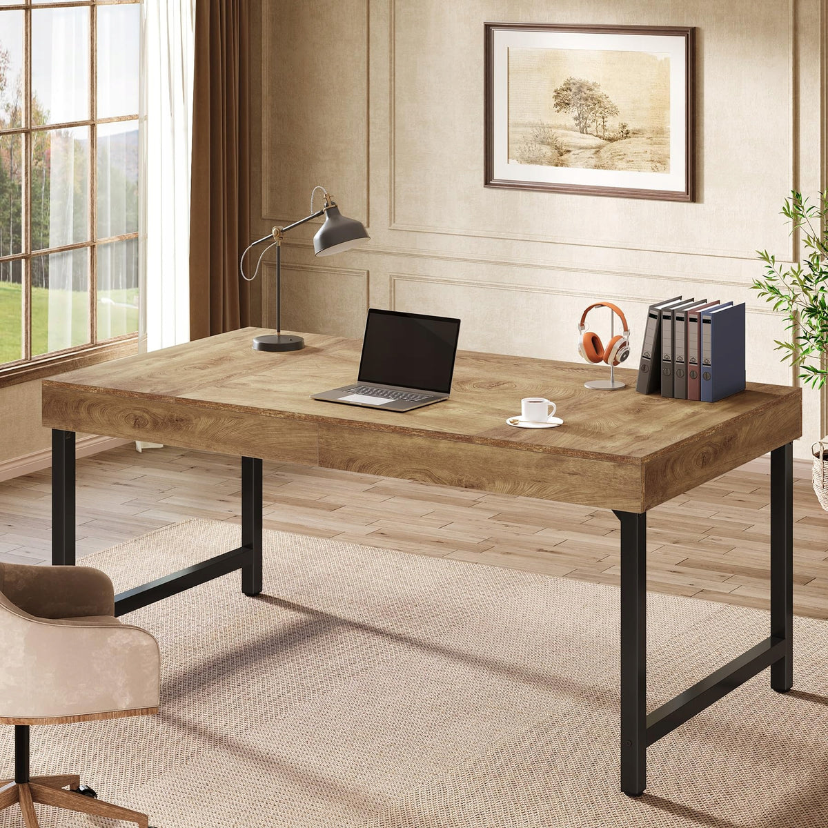 Industrial 140 cm Computer Desk Metal Legs Home Office Writing Workstation Manufacturer code JW1057
