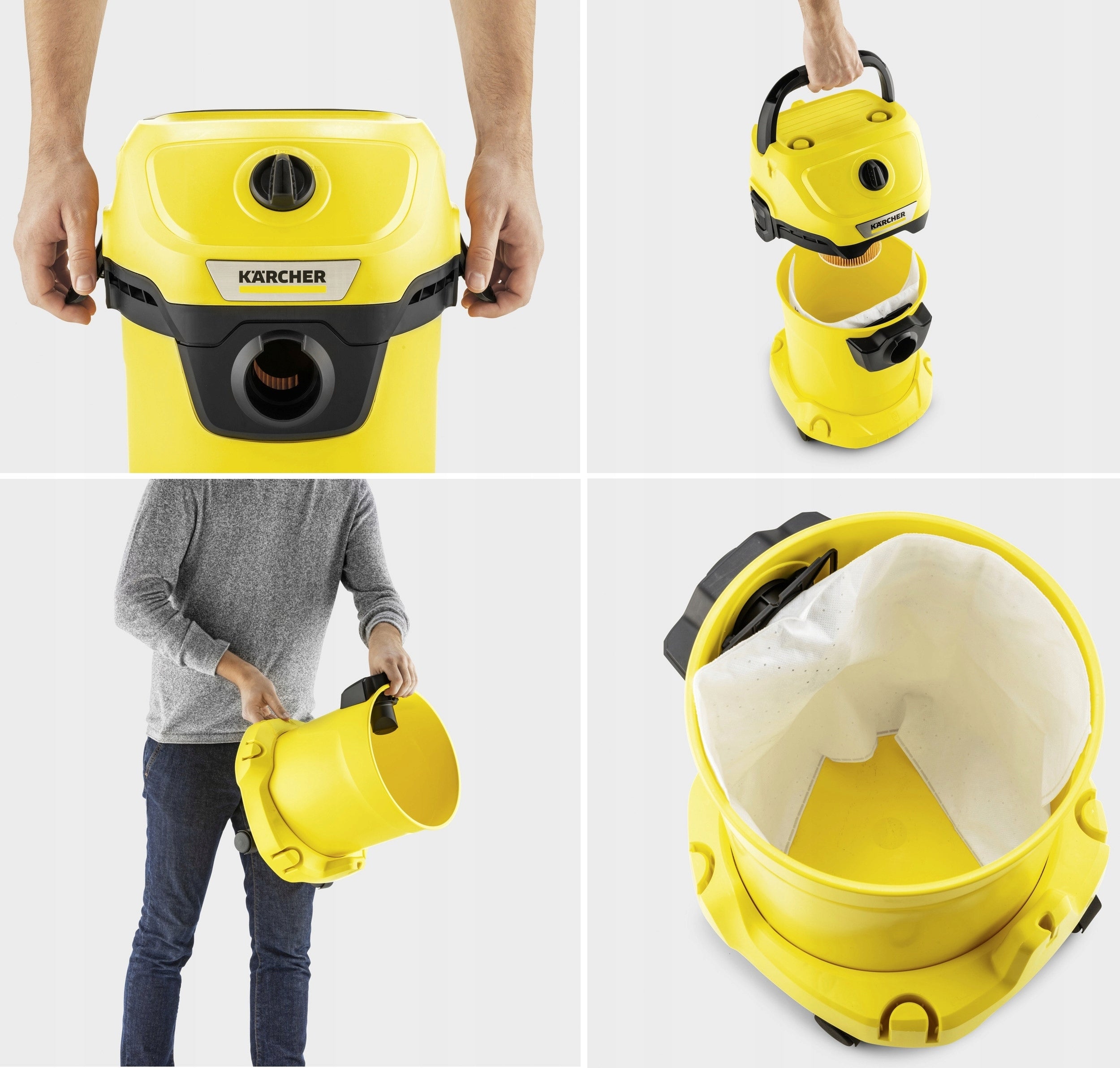 Industrial Vacuum Cleaner KARCHER WD3 Powerful 1000W Construction Dry Wet 17L Manufacturer code Odkurzacz Przemysłowy KARCHER WD3 Mocny 1000W