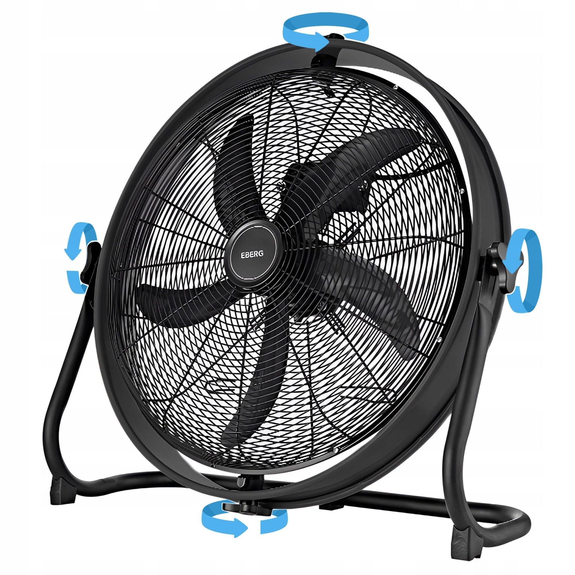 Industrial Workshop Floor Fan EBF Circulator 50cm Powerful 130W Model EBF 5 łopatek regulacja 3 tryby stojący czarny