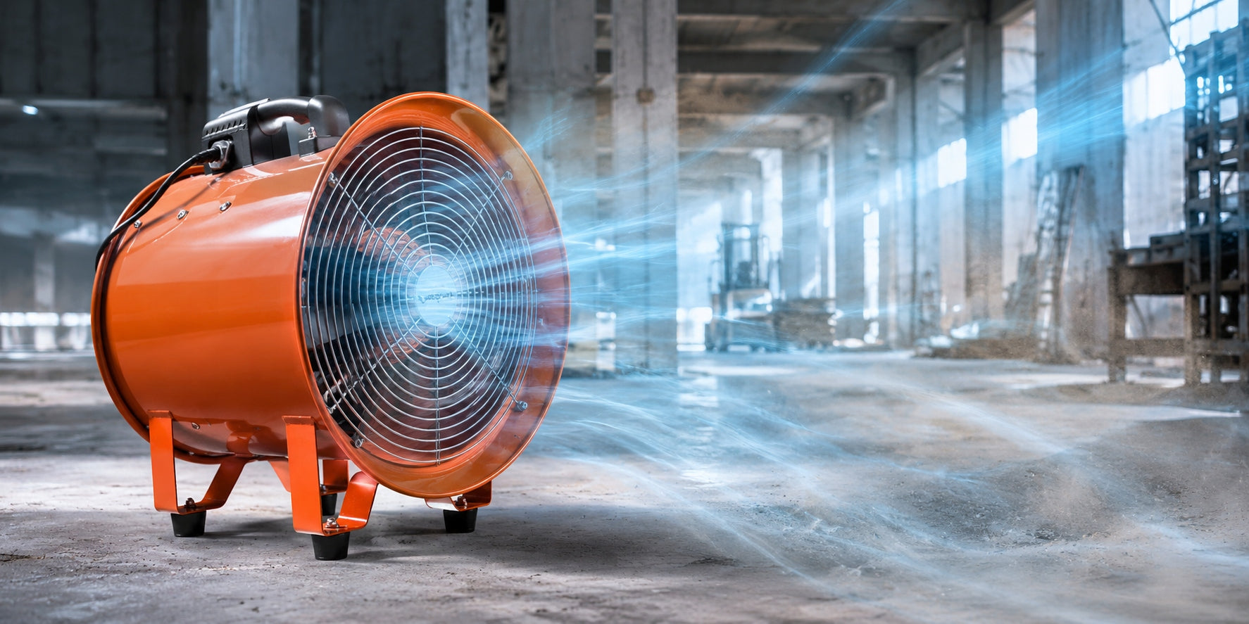Industrial jet fan XARAM Energy XE-WOI 12/1S 3900m3/h Functions tilt angle adjustment