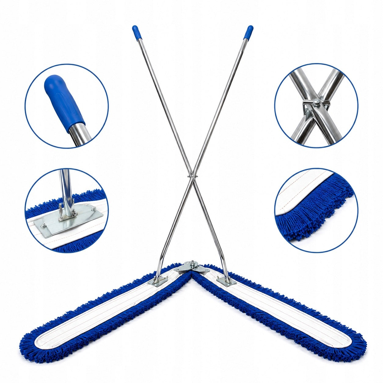 Industrial scissor mop 2x100 cm for large surface school warehouse hall Manufacturer code 1100101