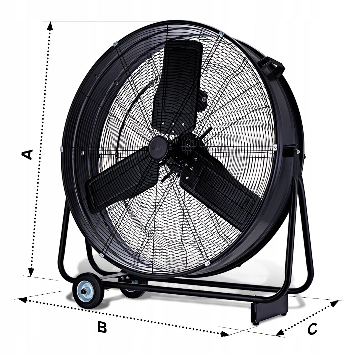Industrial workshop fan EBERG EBF circulator diameter 75cm 280W Functions tilt angle adjustment