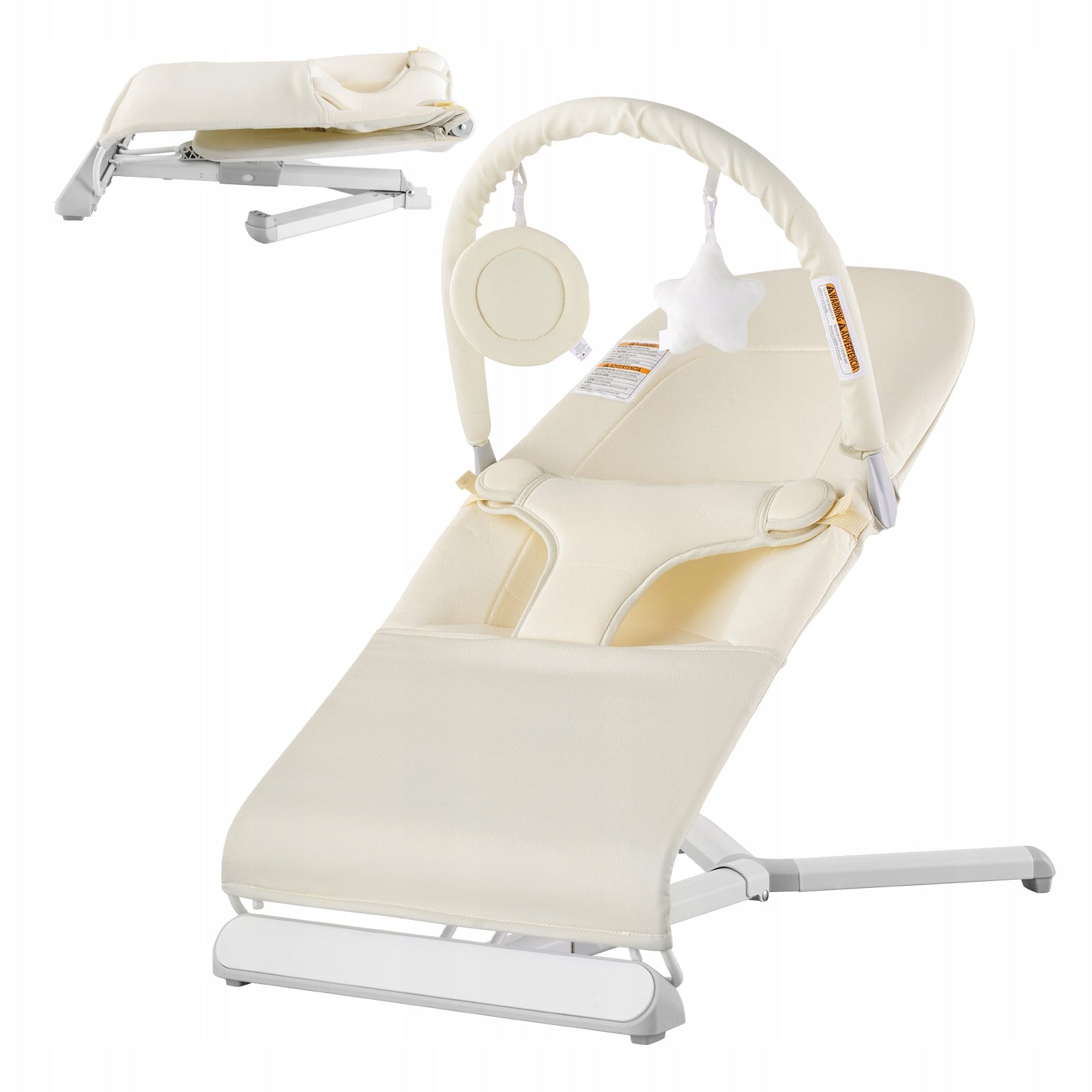 Infant Rocker 0 to 9 Months Adjustable Seat Angle Beige Brand no brand