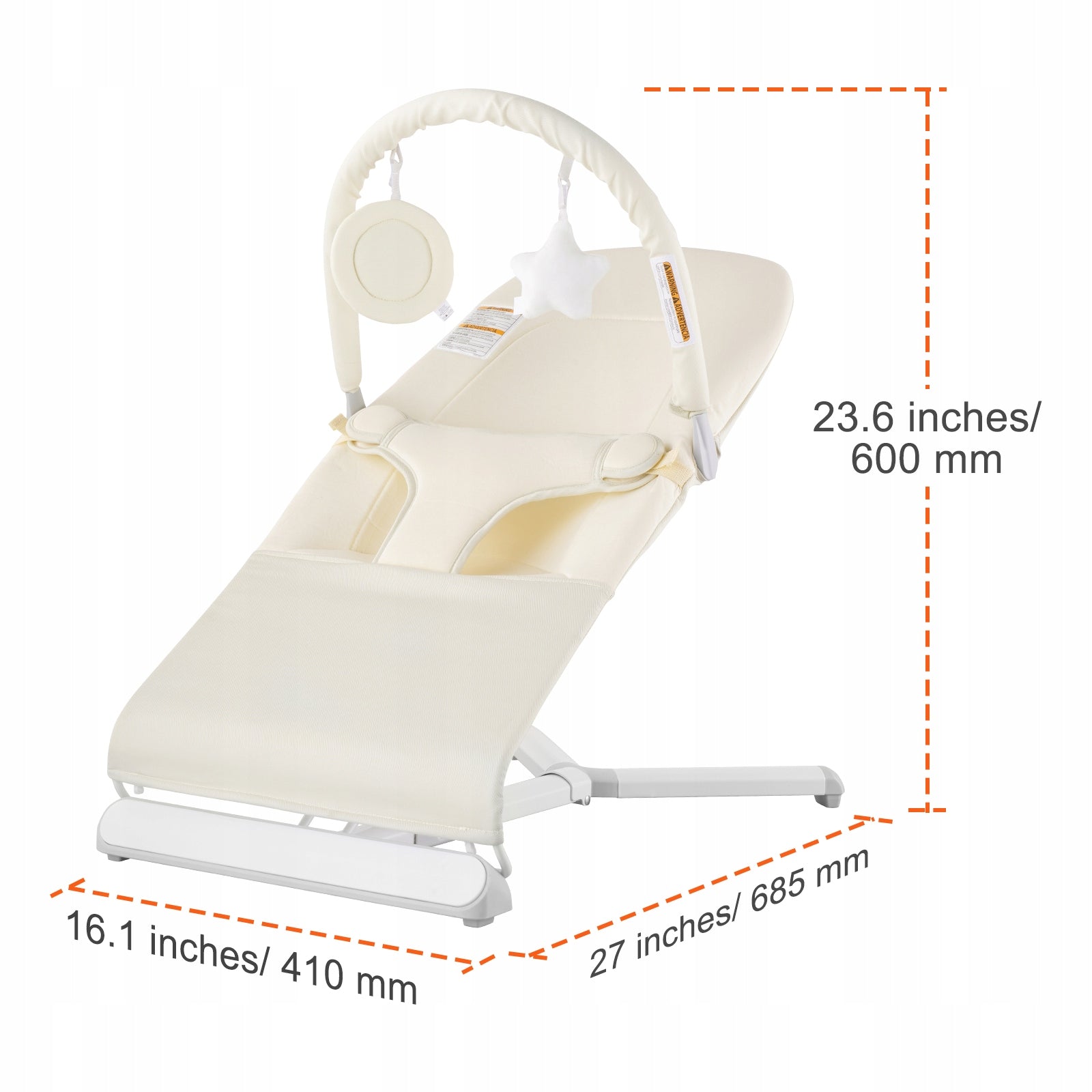 Infant Rocker 0 to 9 Months Adjustable Seat Angle Beige Manufacturer code YEYYQZCKDJY