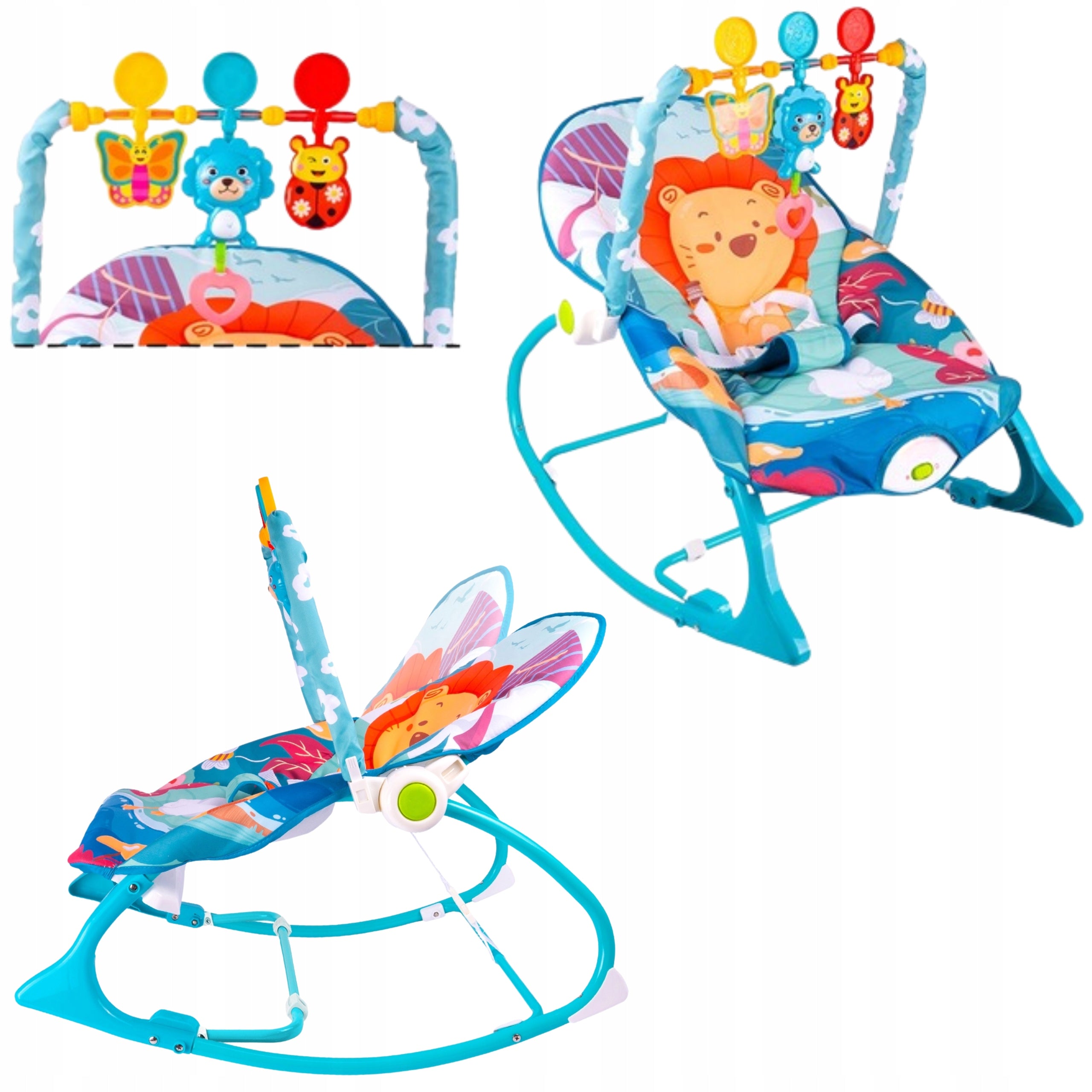 Infant Sun Lounger Rocker Seat Vibration Lion Belts Toddler Seat Brand no brand