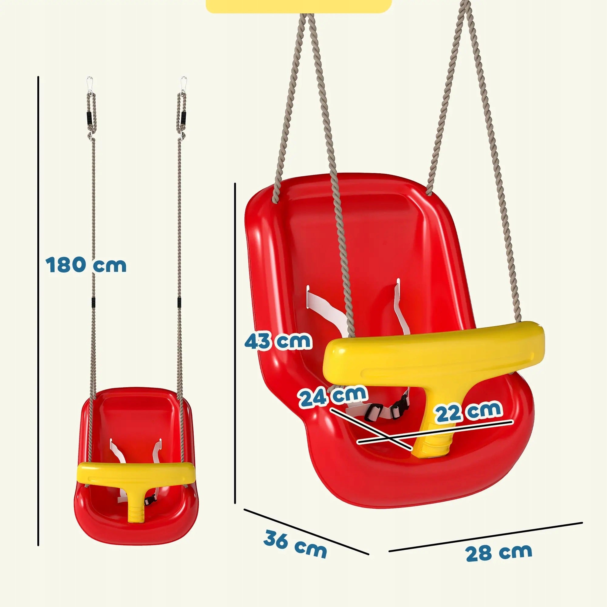 Infant Swing Bucket Adjustable AIYAPLAY Red Brand AIYAPLAY