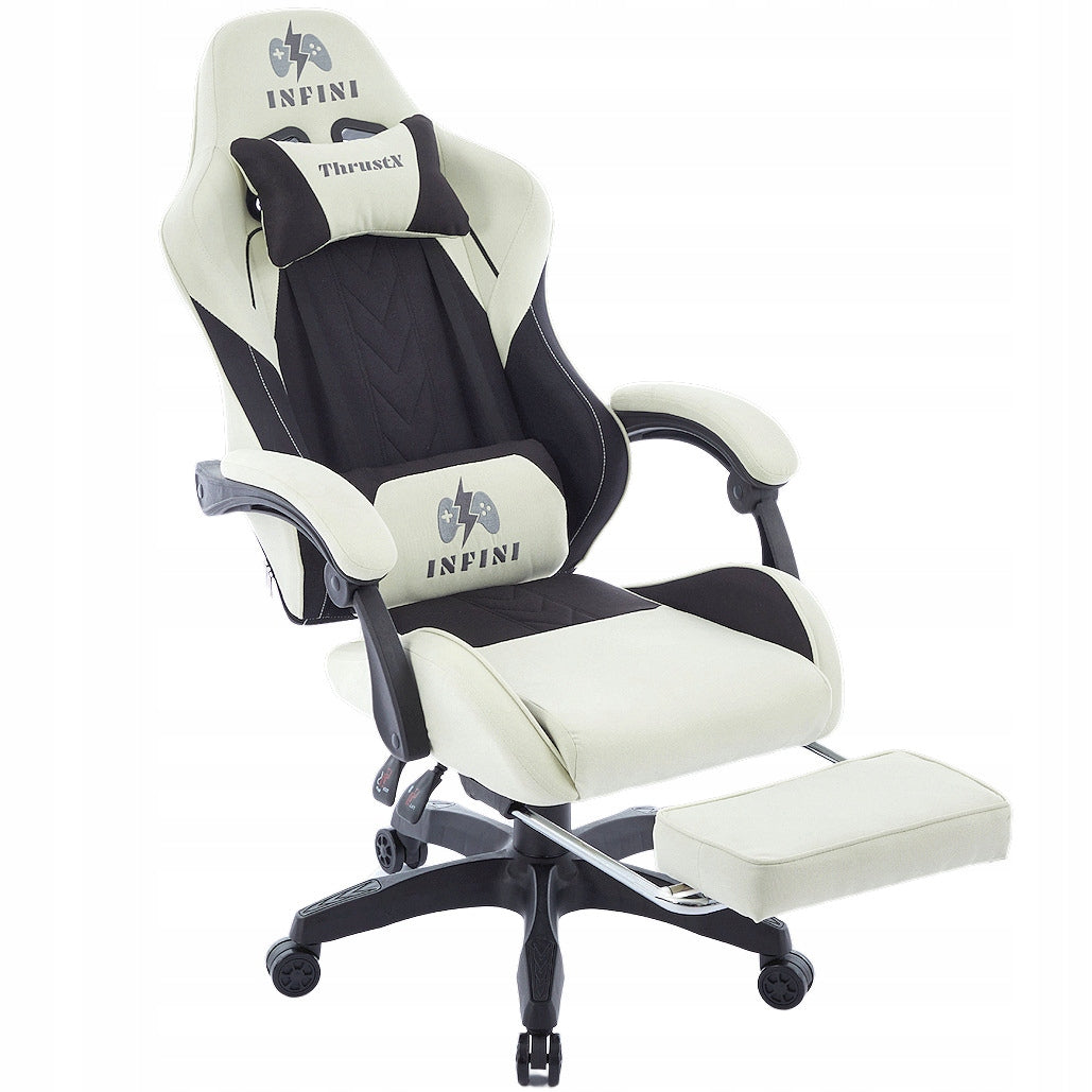 Infini ThrustX Gaming Chair with Footrest Black-Cream Manufacturer code INFINI THRUSTX