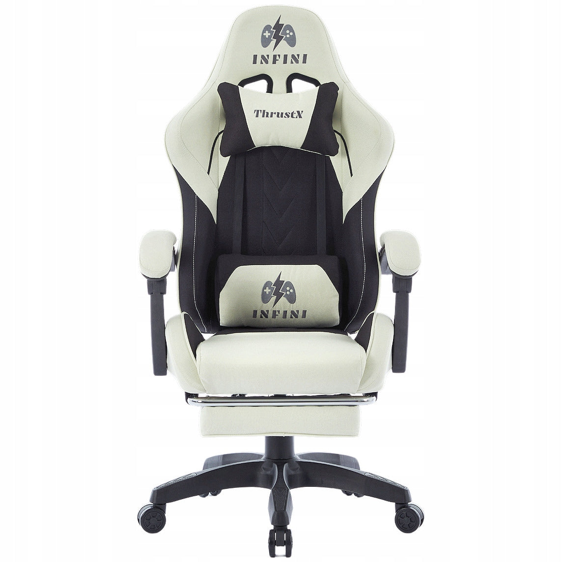 Infini ThrustX Gaming Chair with Footrest Black-Cream Model ThrustX