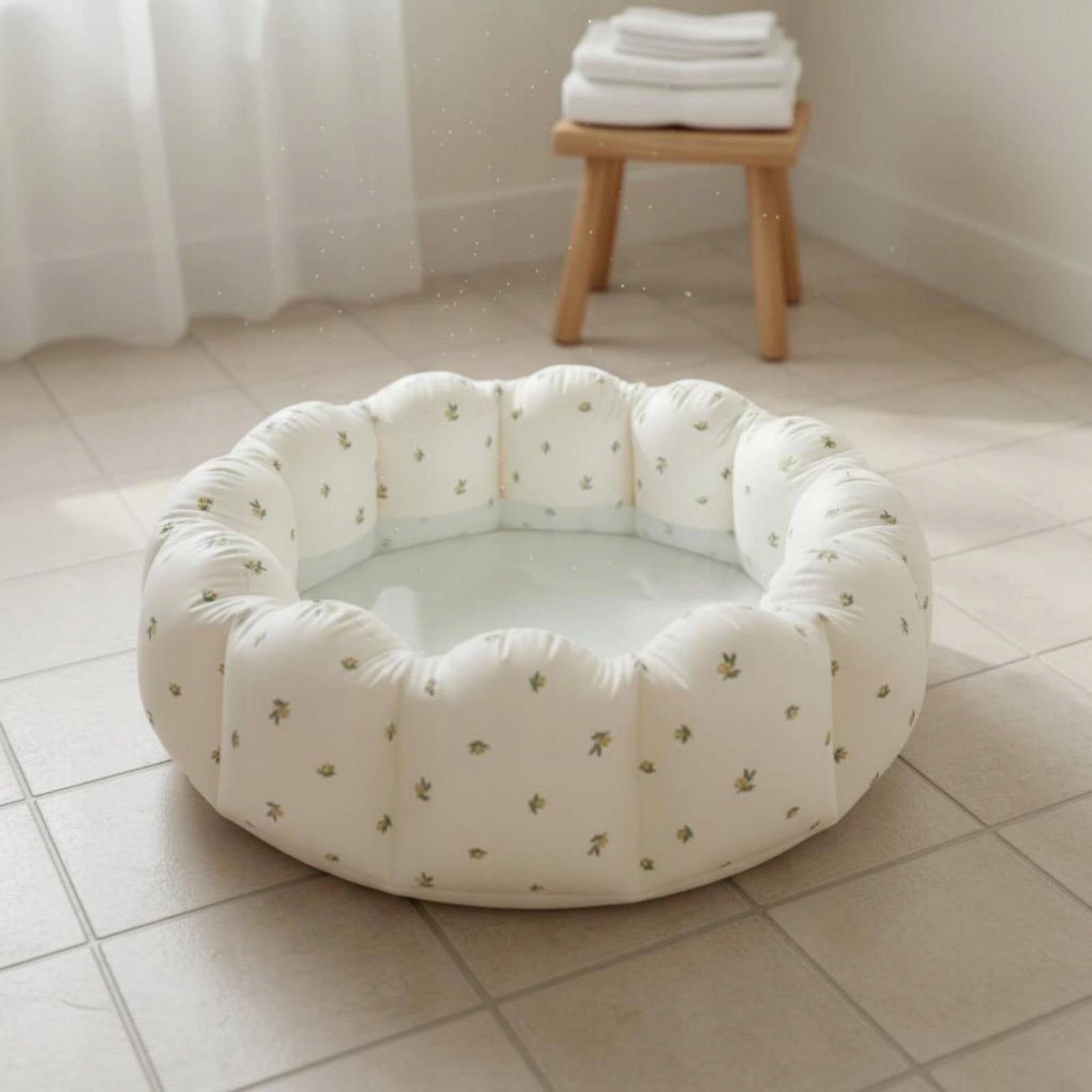 Inflatable Baby Bath Pool Floral Print PVC Baby Bath Pool 90 Cm Packaging status original