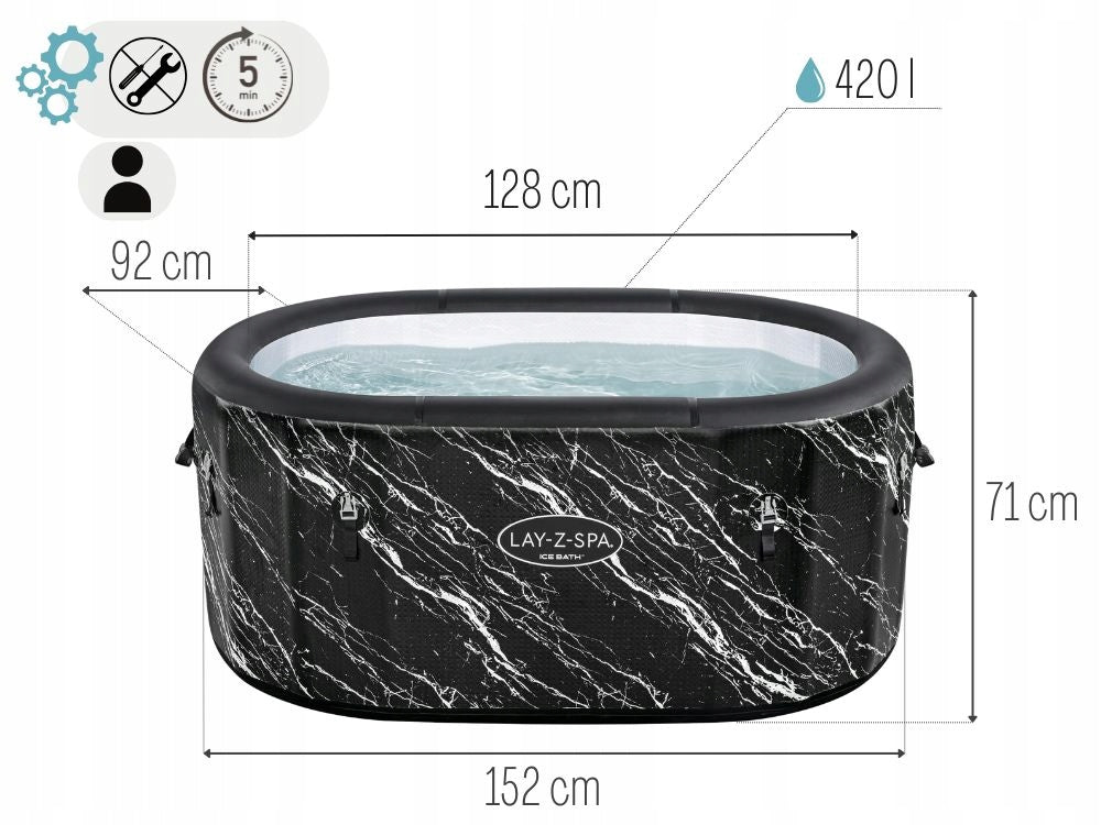 Inflatable Bathtub Swimming Pool for Ice Bath Lay-Z-Spa Bestway 6002Q EAN (GTIN) 6941607374382