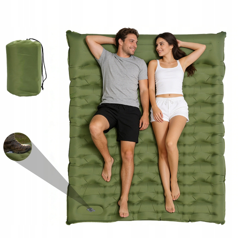 Inflatable Camping Mattress Ultra Light 190x140cm 15cm Pillow Set Bag Packaging status original